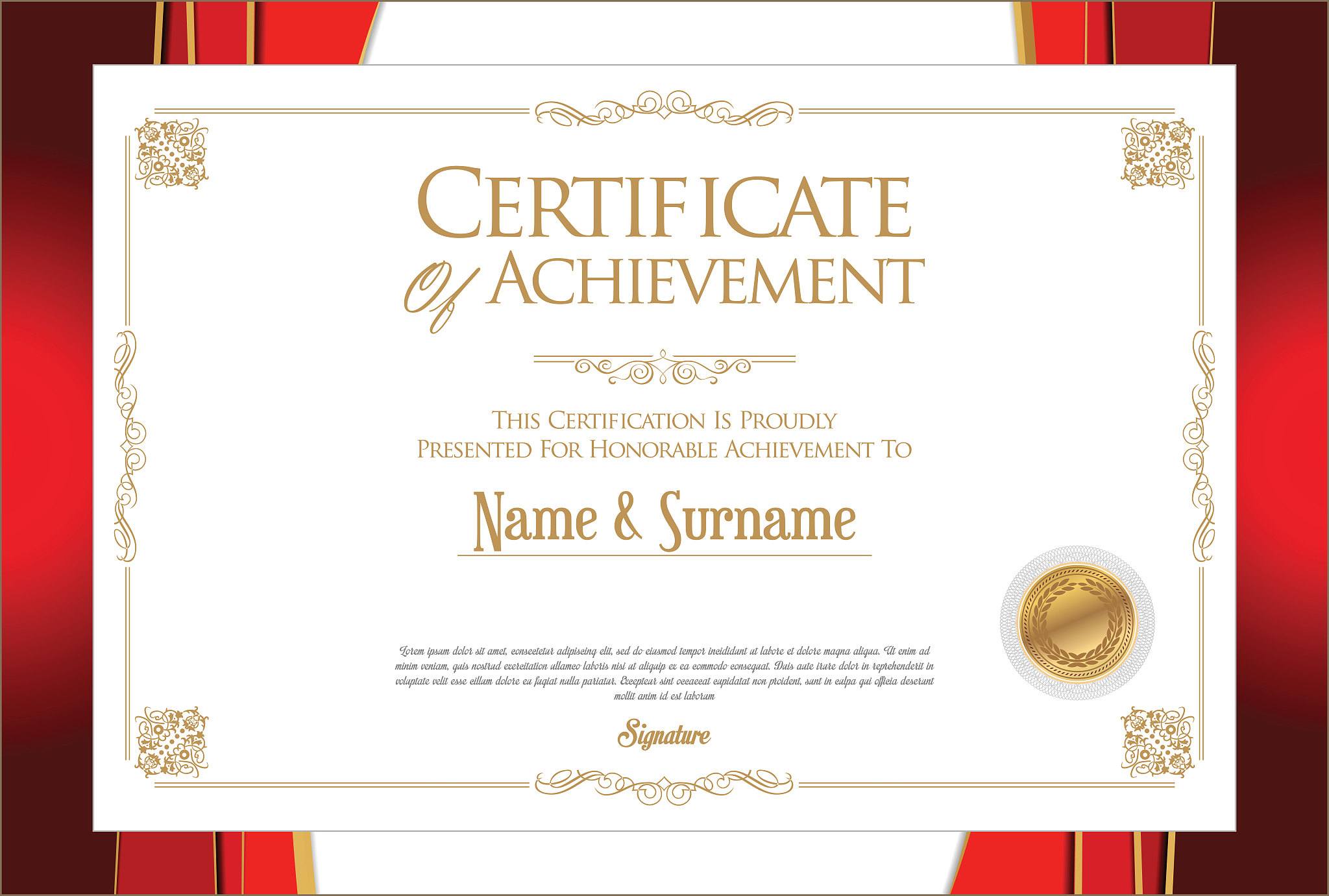 certificate or diploma retro vintage design