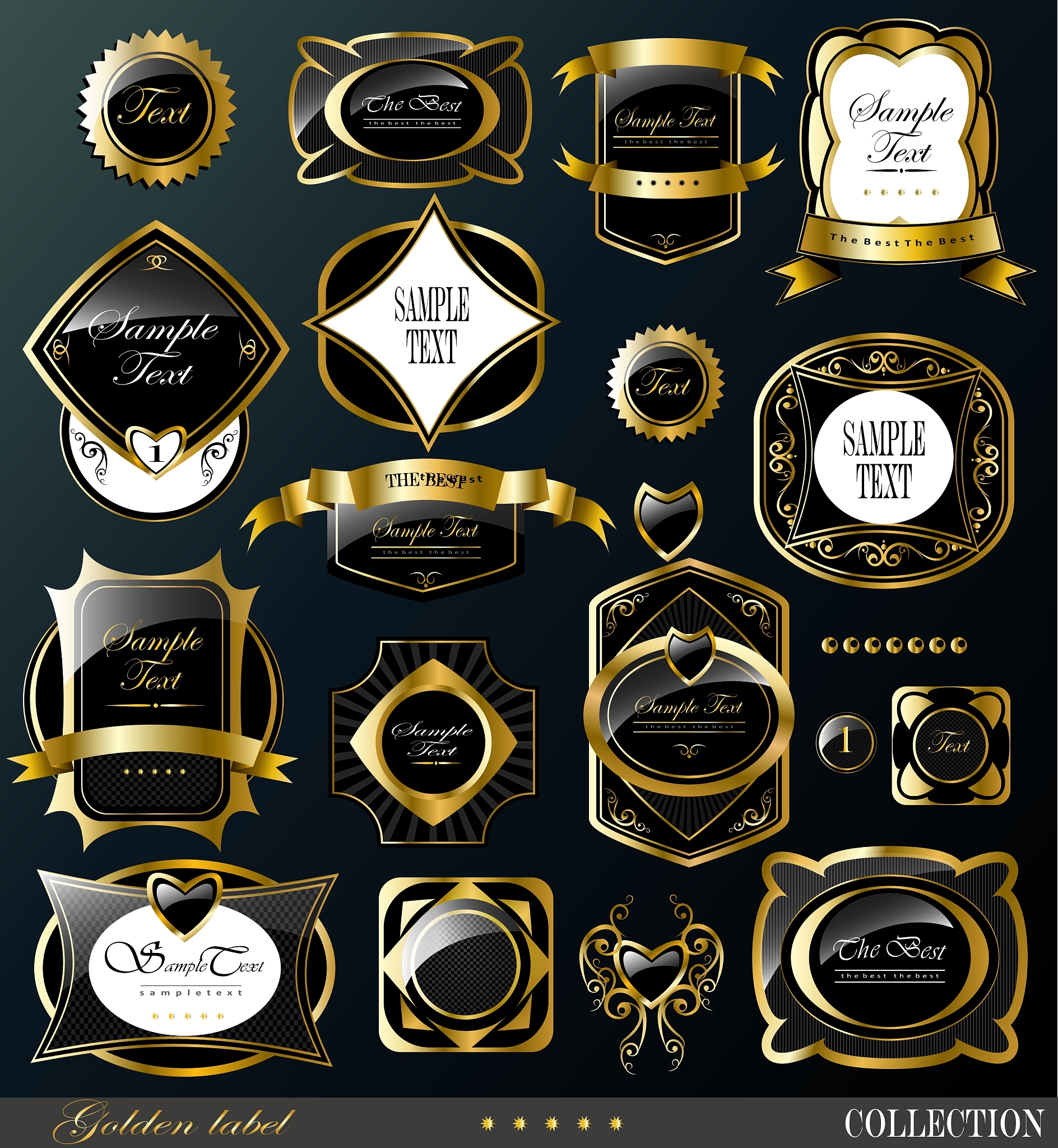 black gold labels