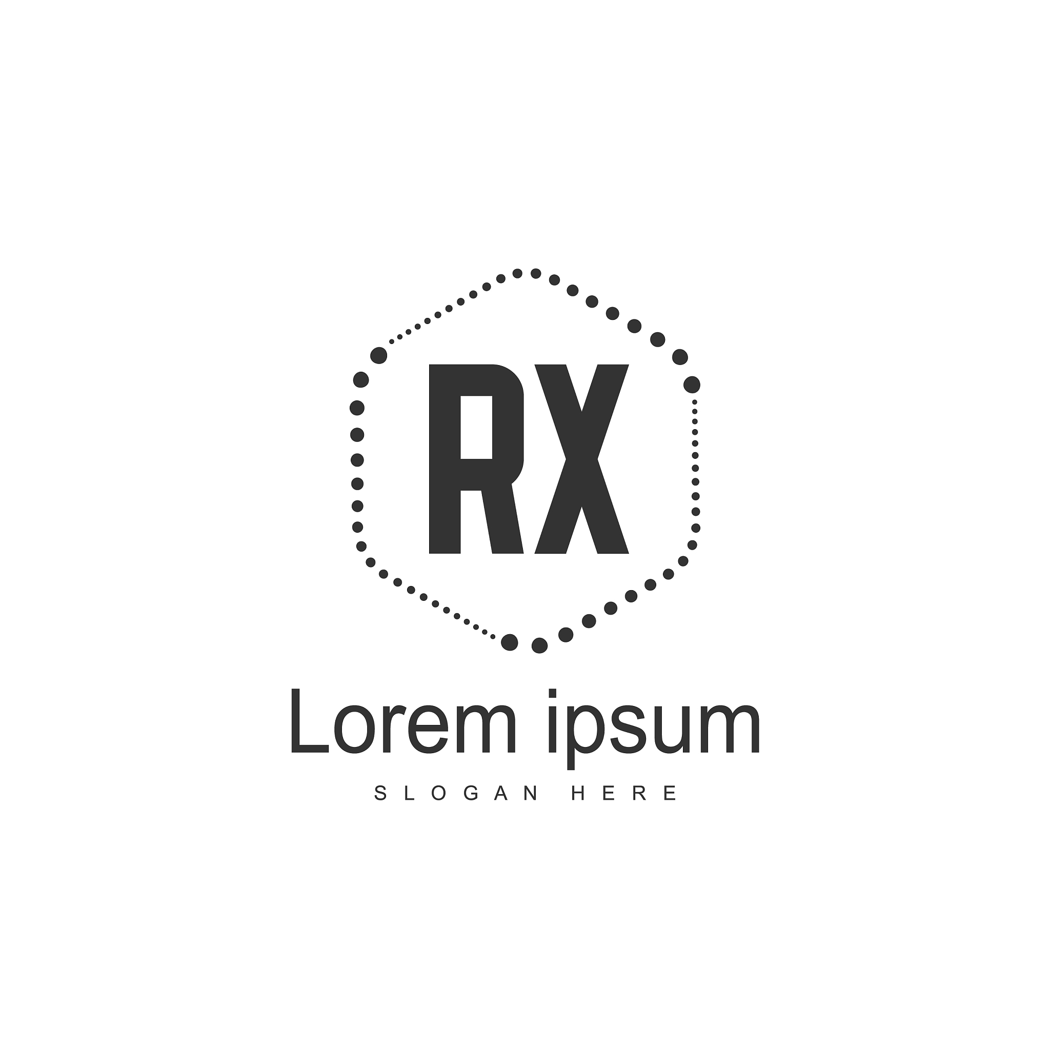 initial rx logo template minimalist letter logo