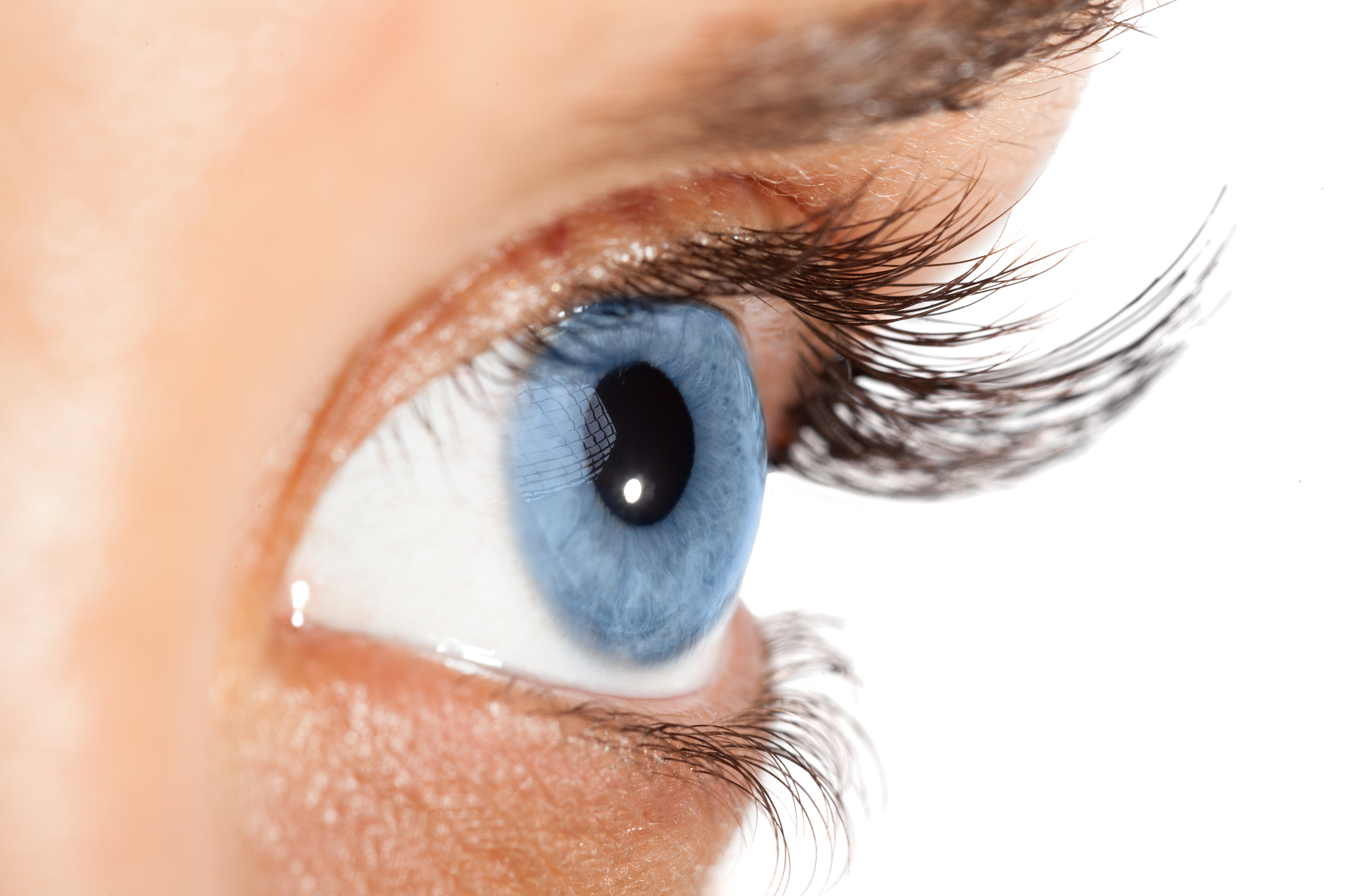 woman's eye with long eyelashes