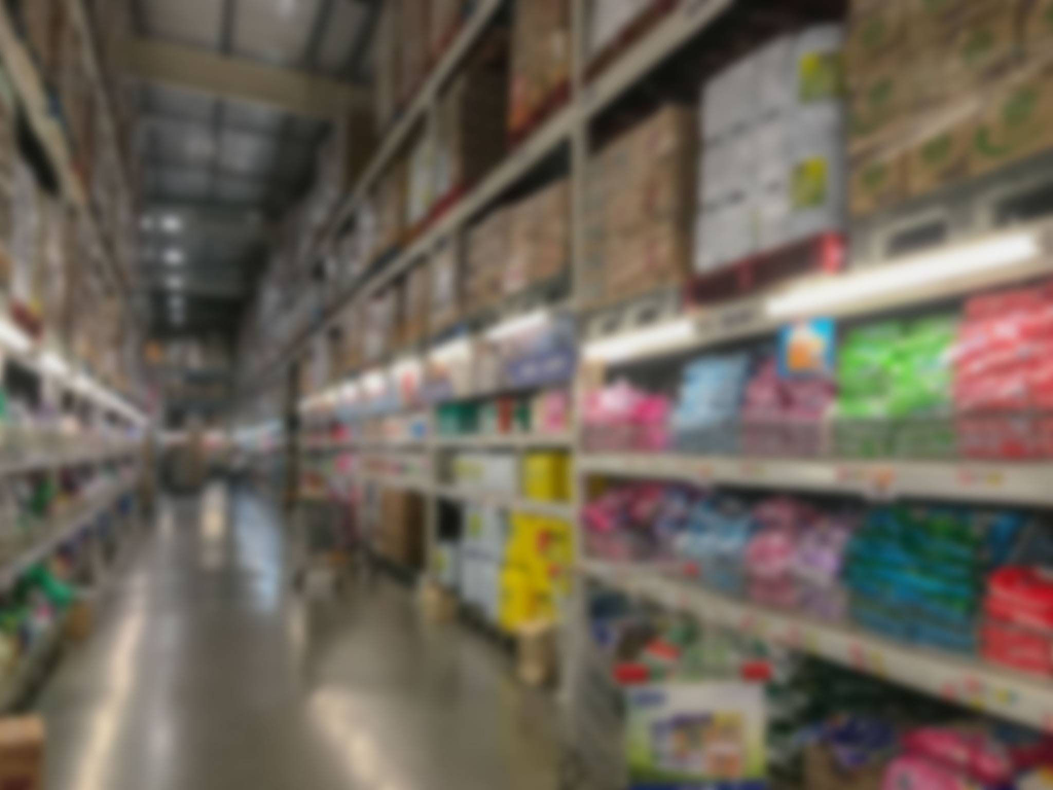 blurry of box in warehouse or storehouse