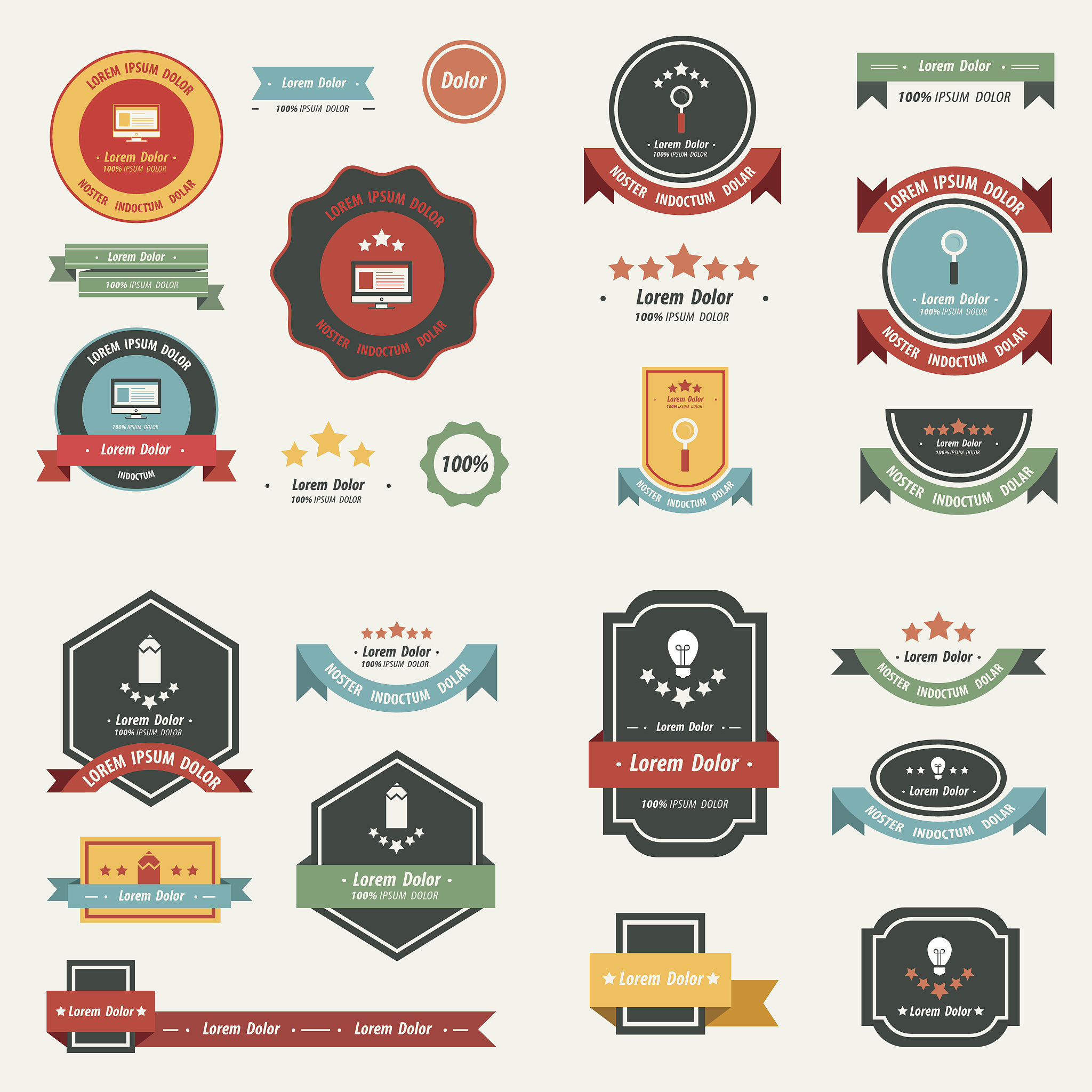 label and ribbon template design  set