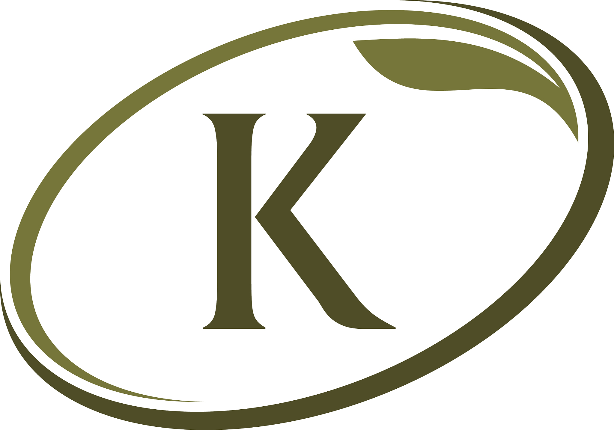 swoosh leaf letter k