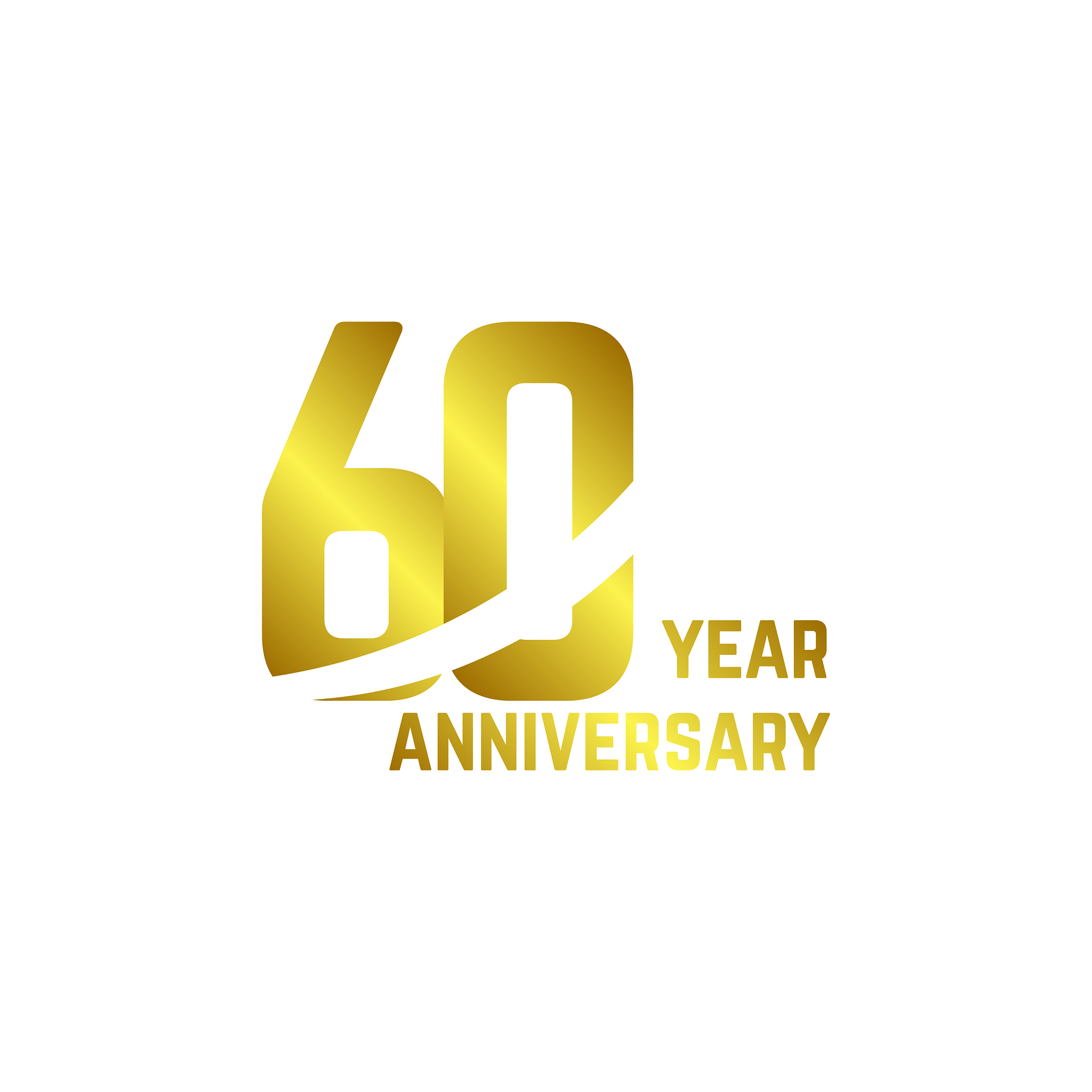 60 year anniversary logo template design
