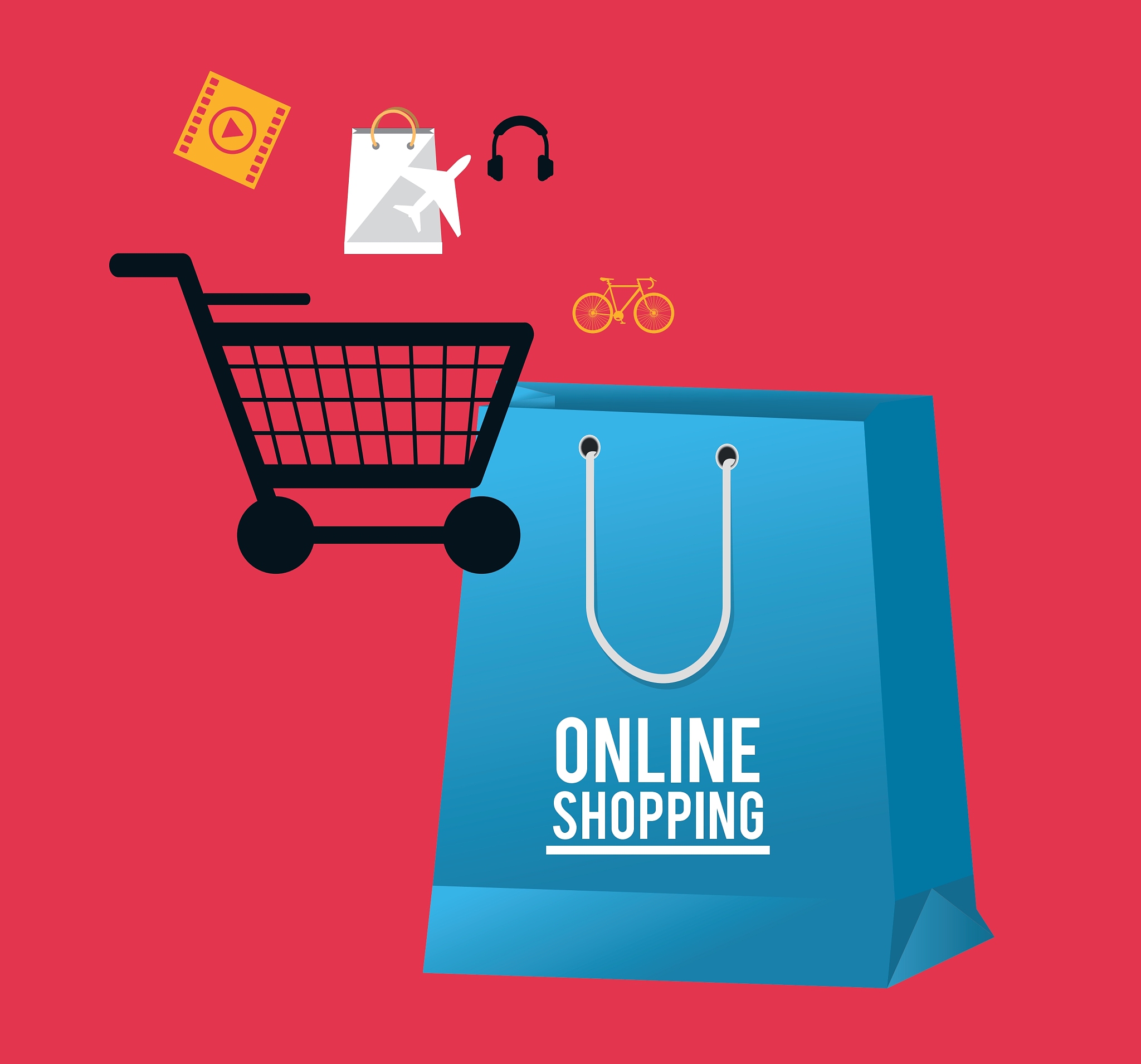 shopping online ecommerce and media design