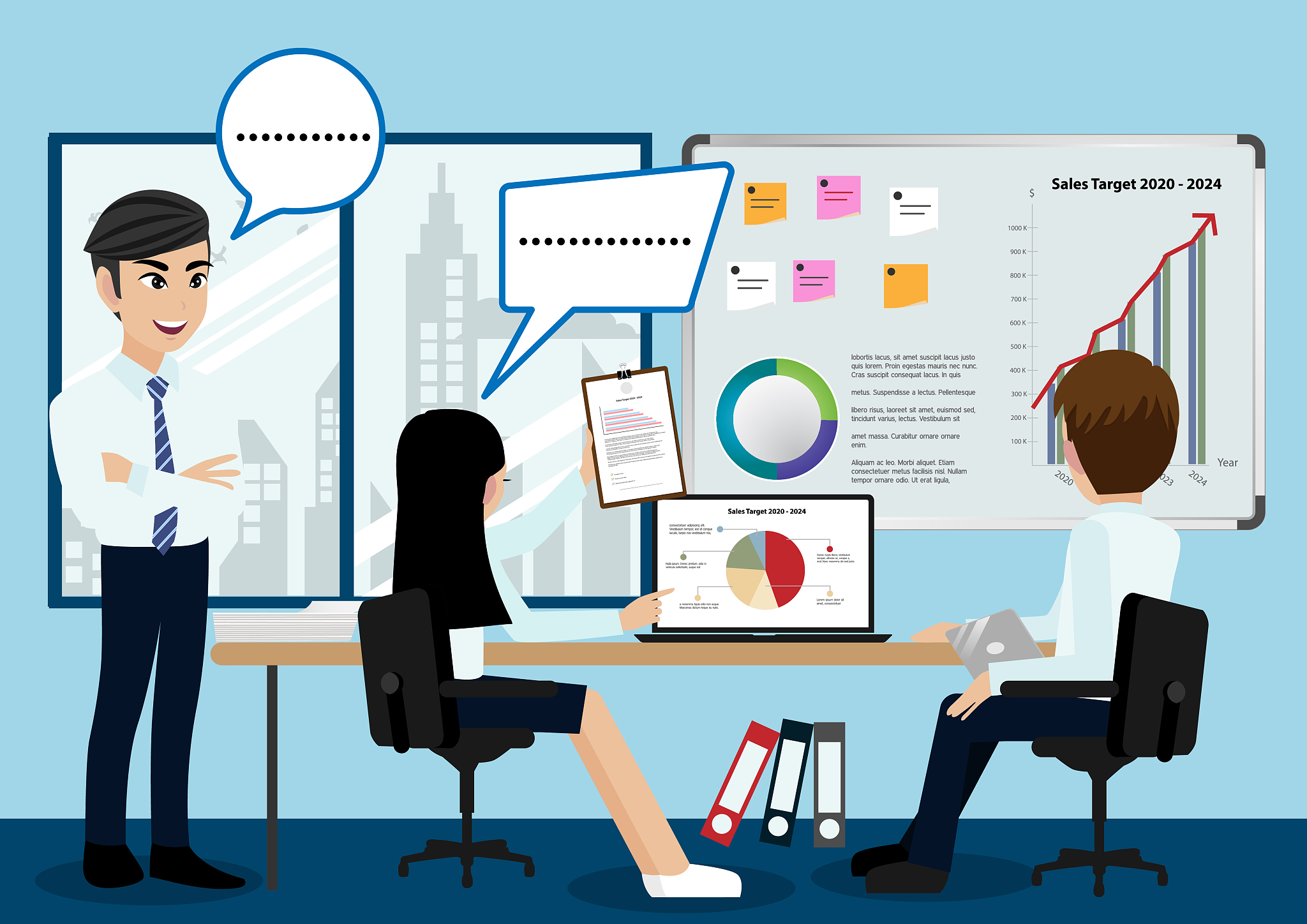 business people group, work schedule, working environment. succe
