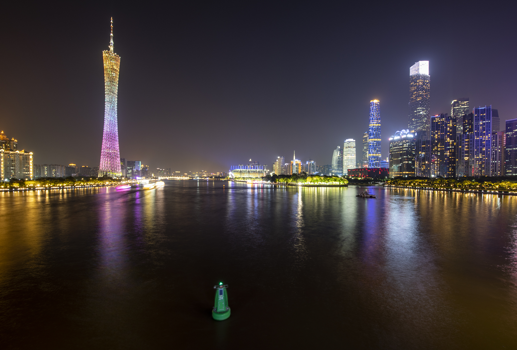中国广州城市夜景风光