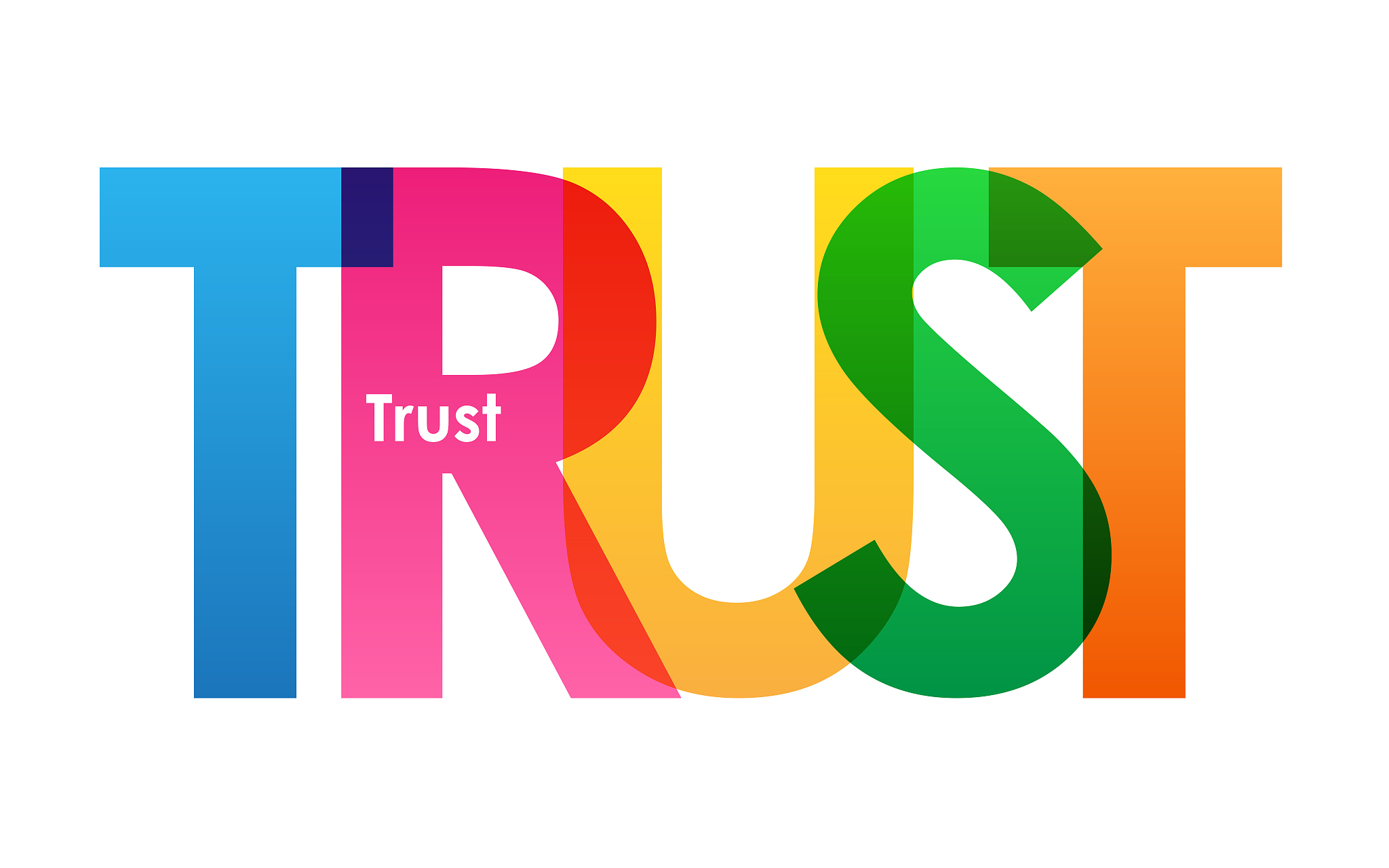 trust colorful typography banner