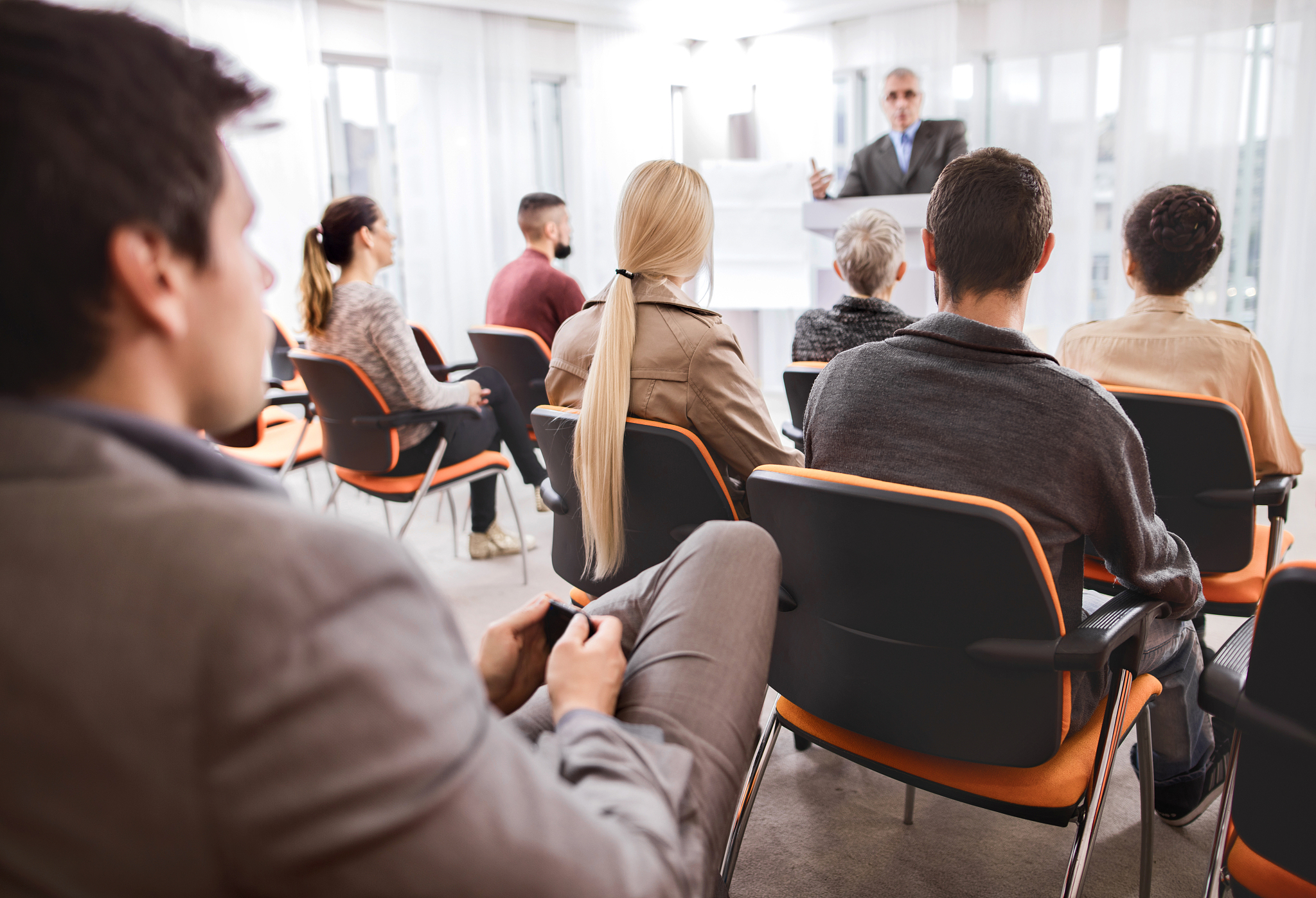 group of business people attending an education event.
