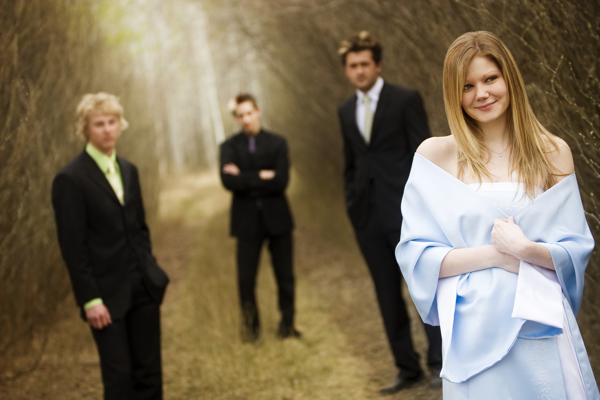 young woman with boyfriends