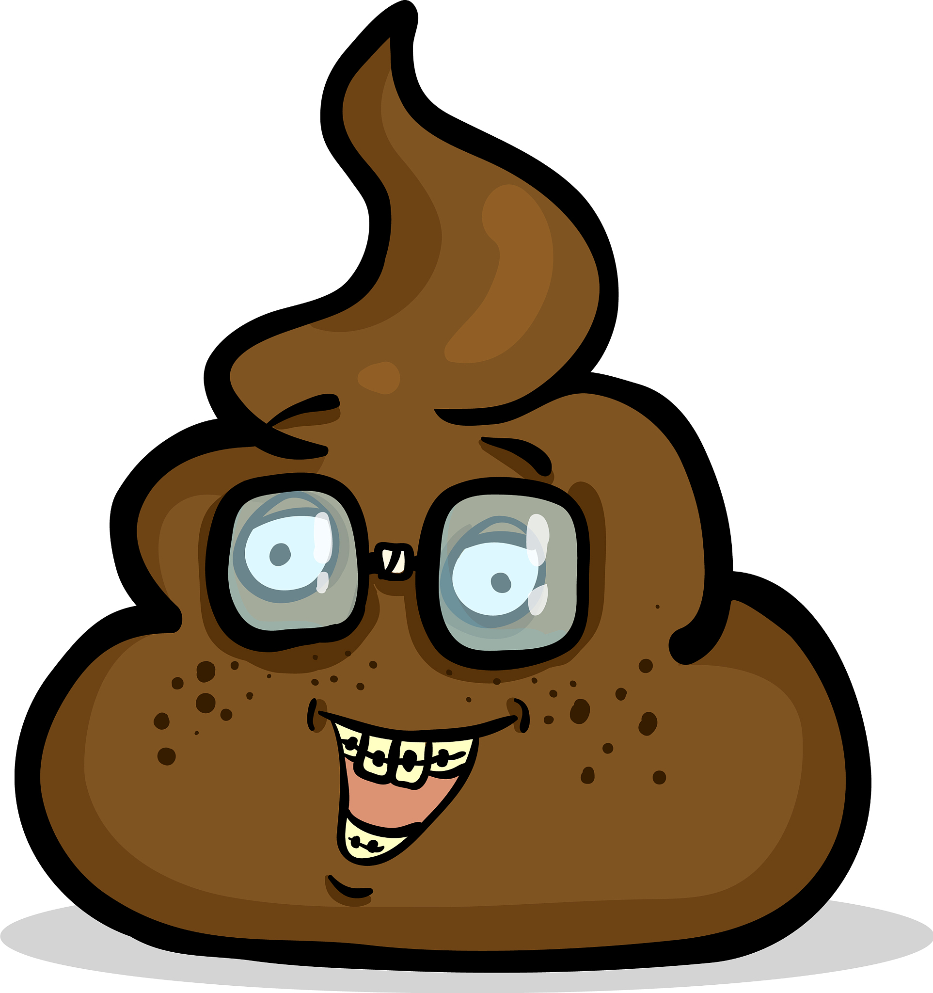 cartoon character - nerd shit smiley with