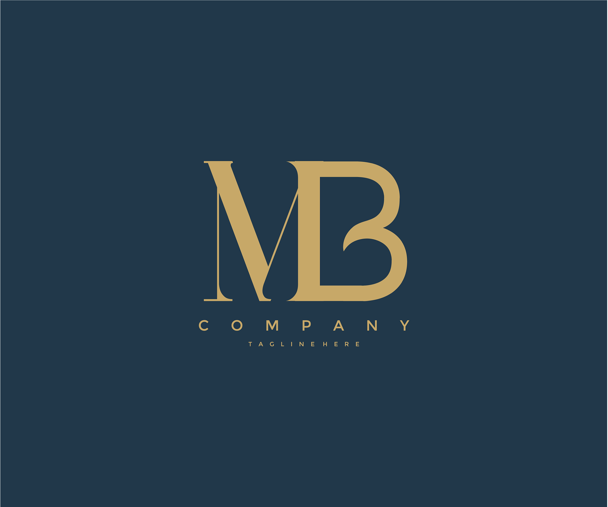 elegant mb letter linked monogram logo design