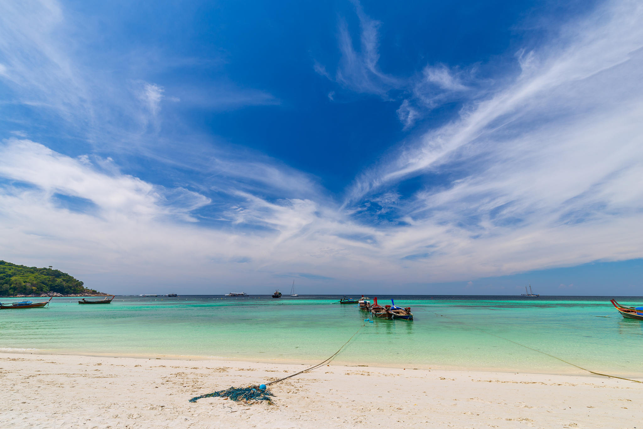 scenic view of sea against blue sky