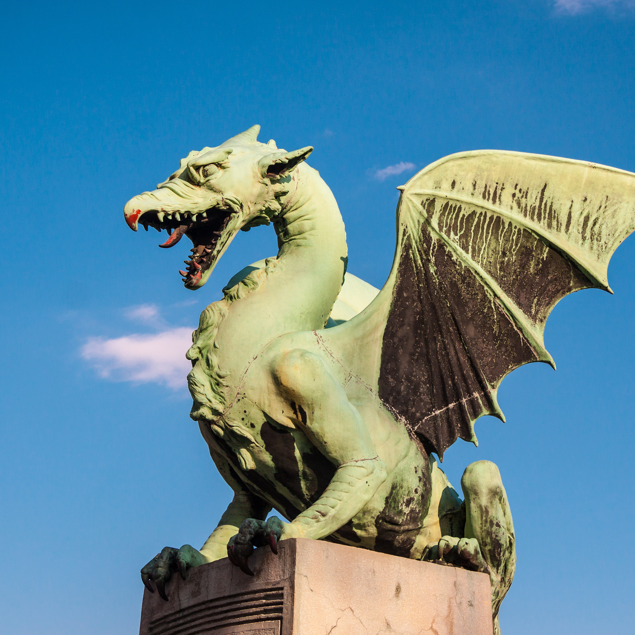 famous dragon bridge in ljubljana