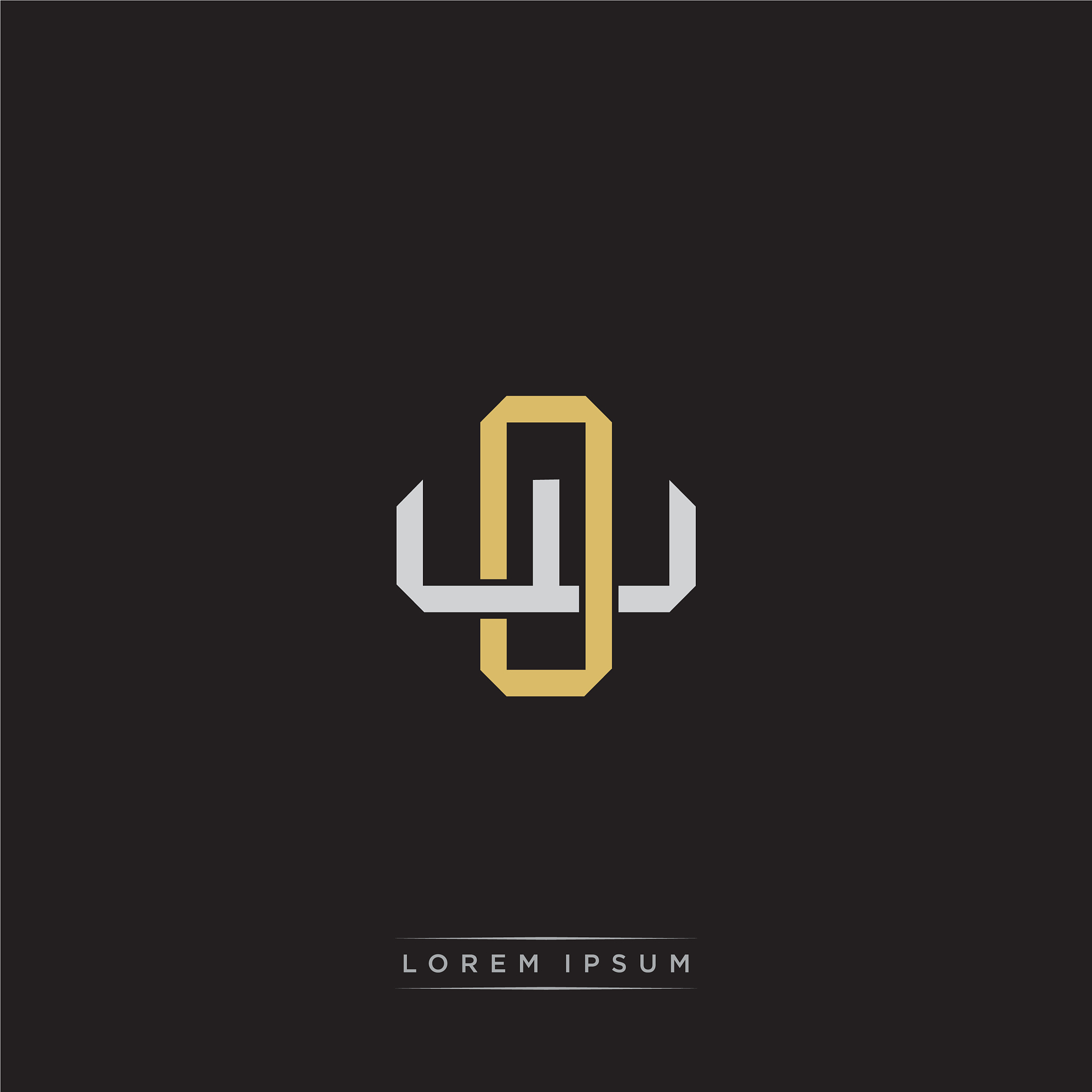 initial letter overlapping interlock logo