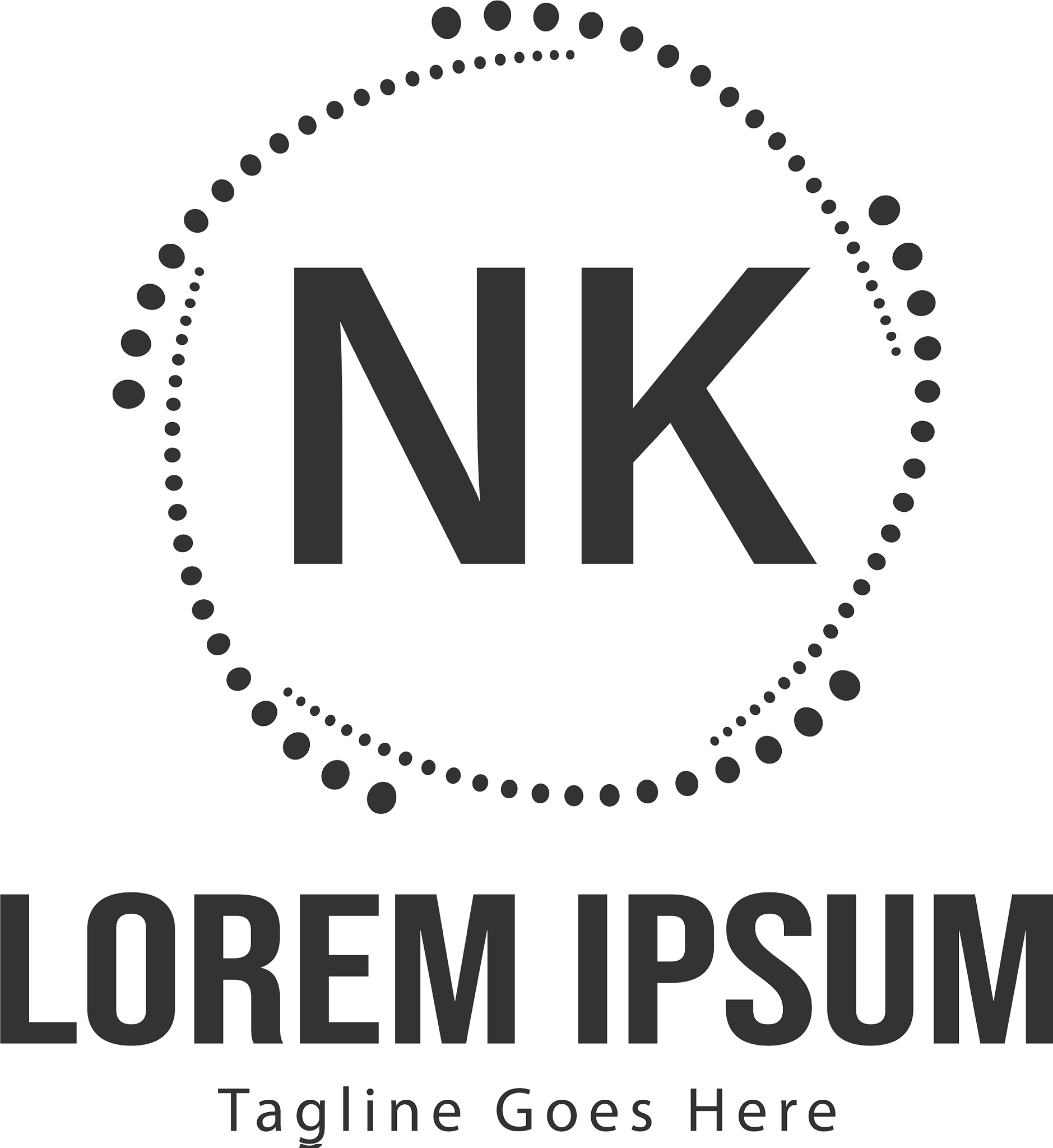 initial nk logo template with modern frame