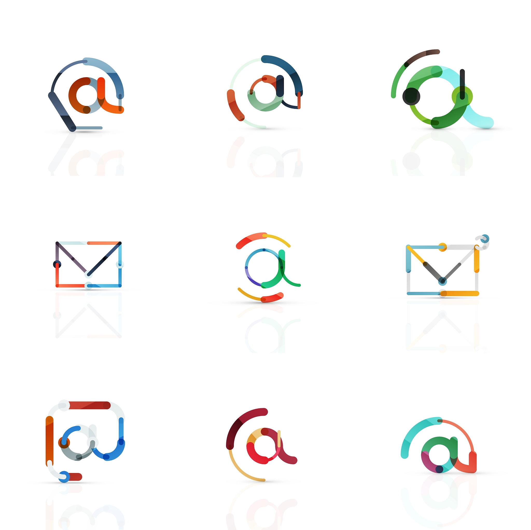 email business symbols or at signs logo set
