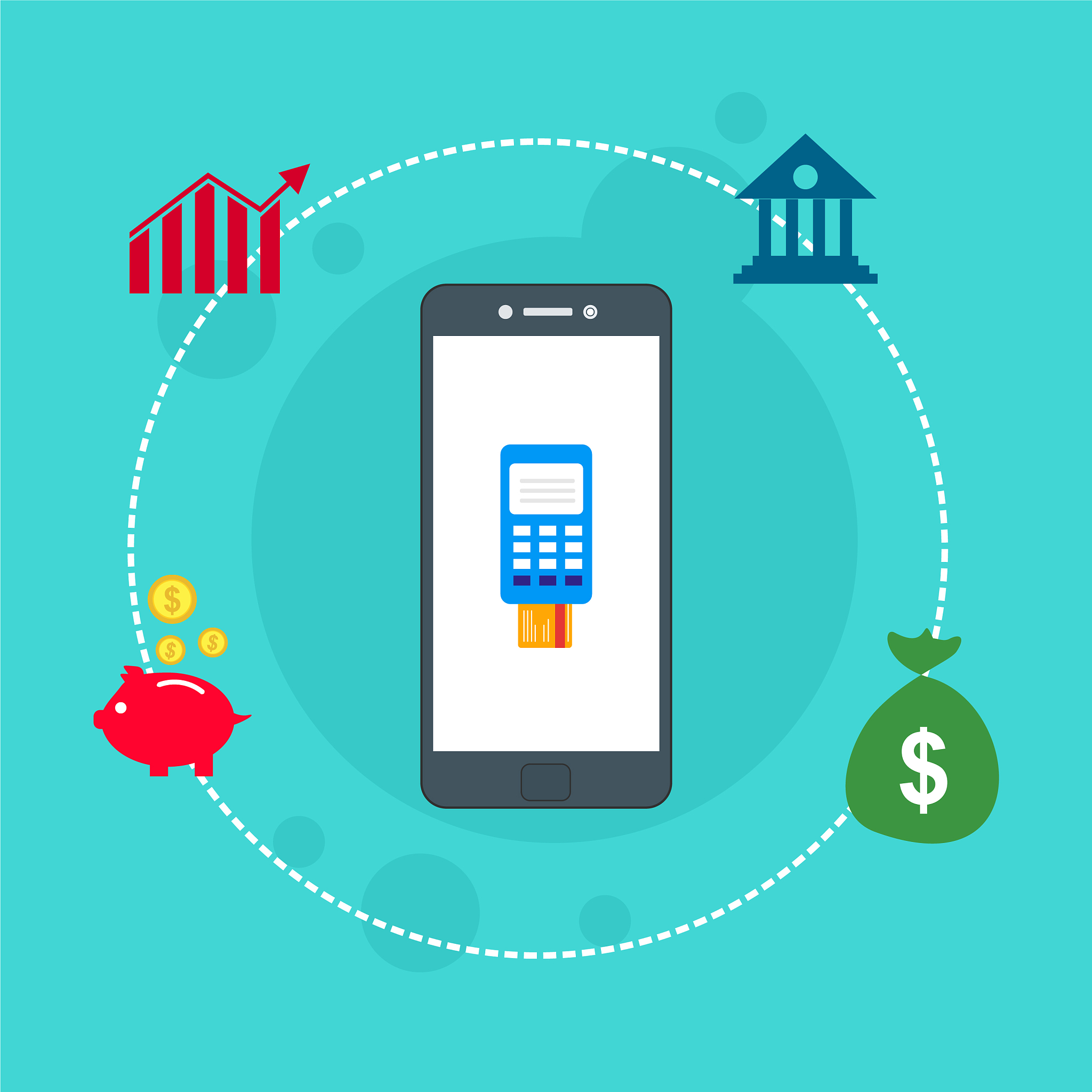 concept online and mobile payments for web page