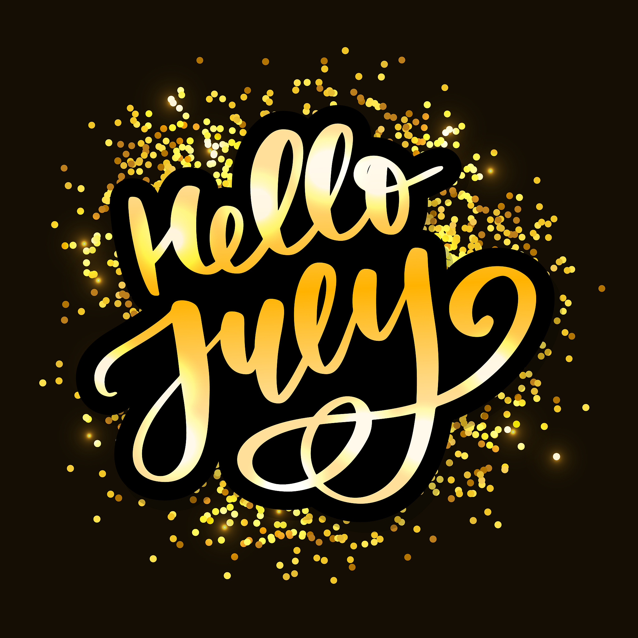 hello july lettering print. summer minimalistic illustration. is