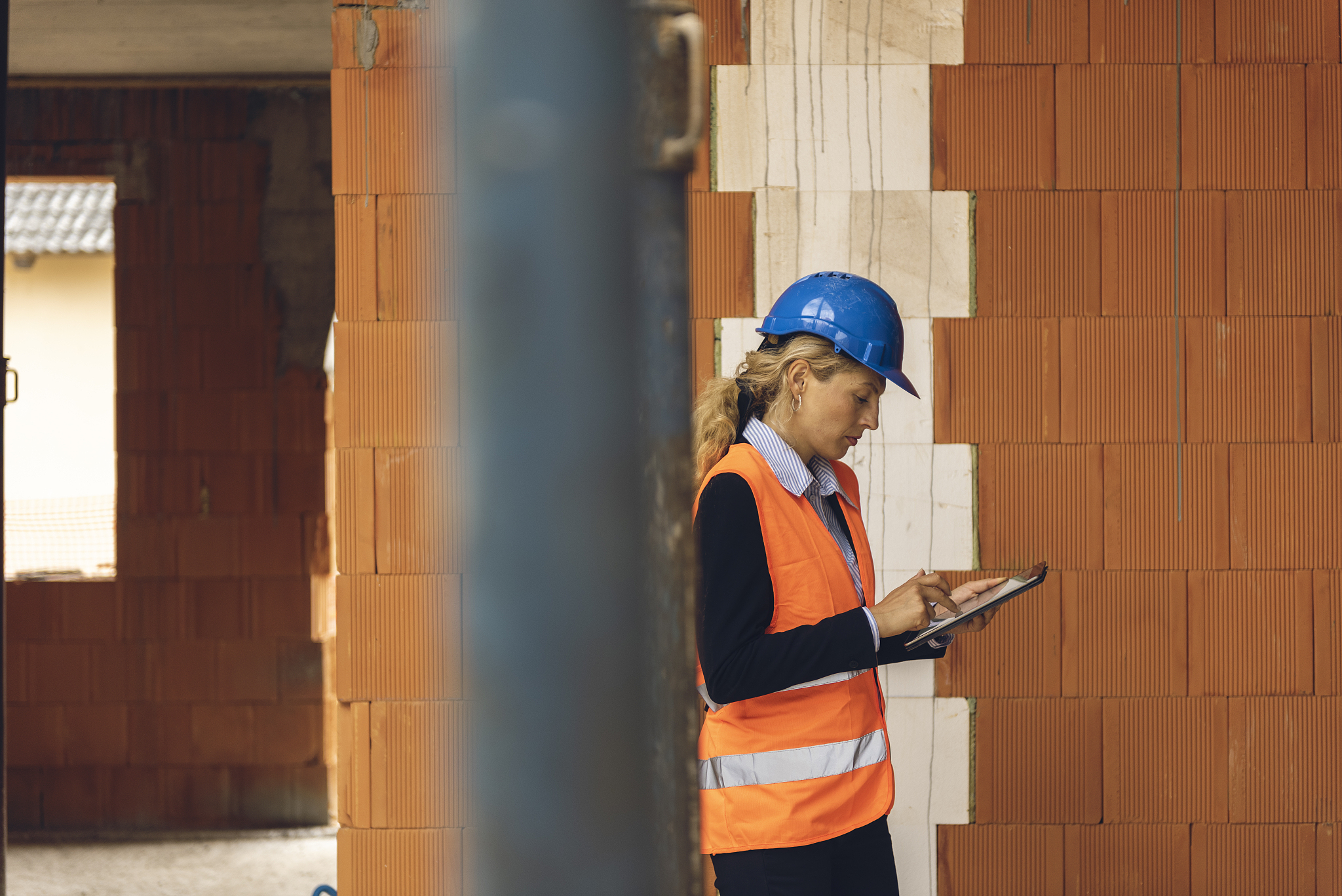 working on construction site