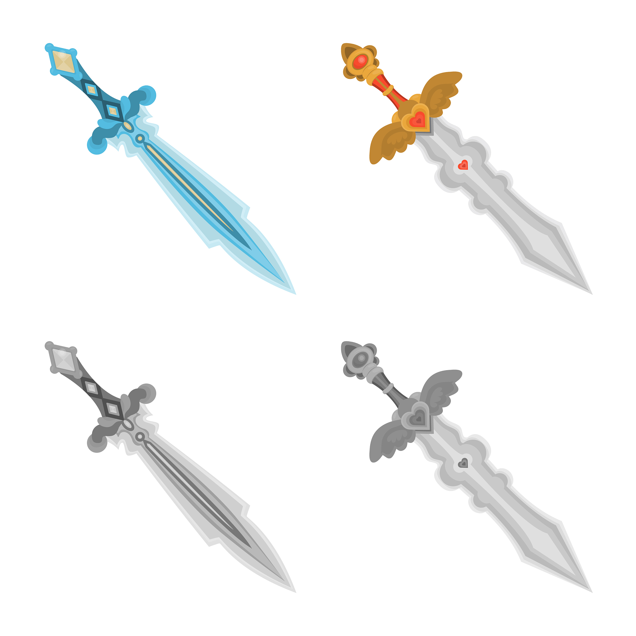 isolated object game and armor sign collection