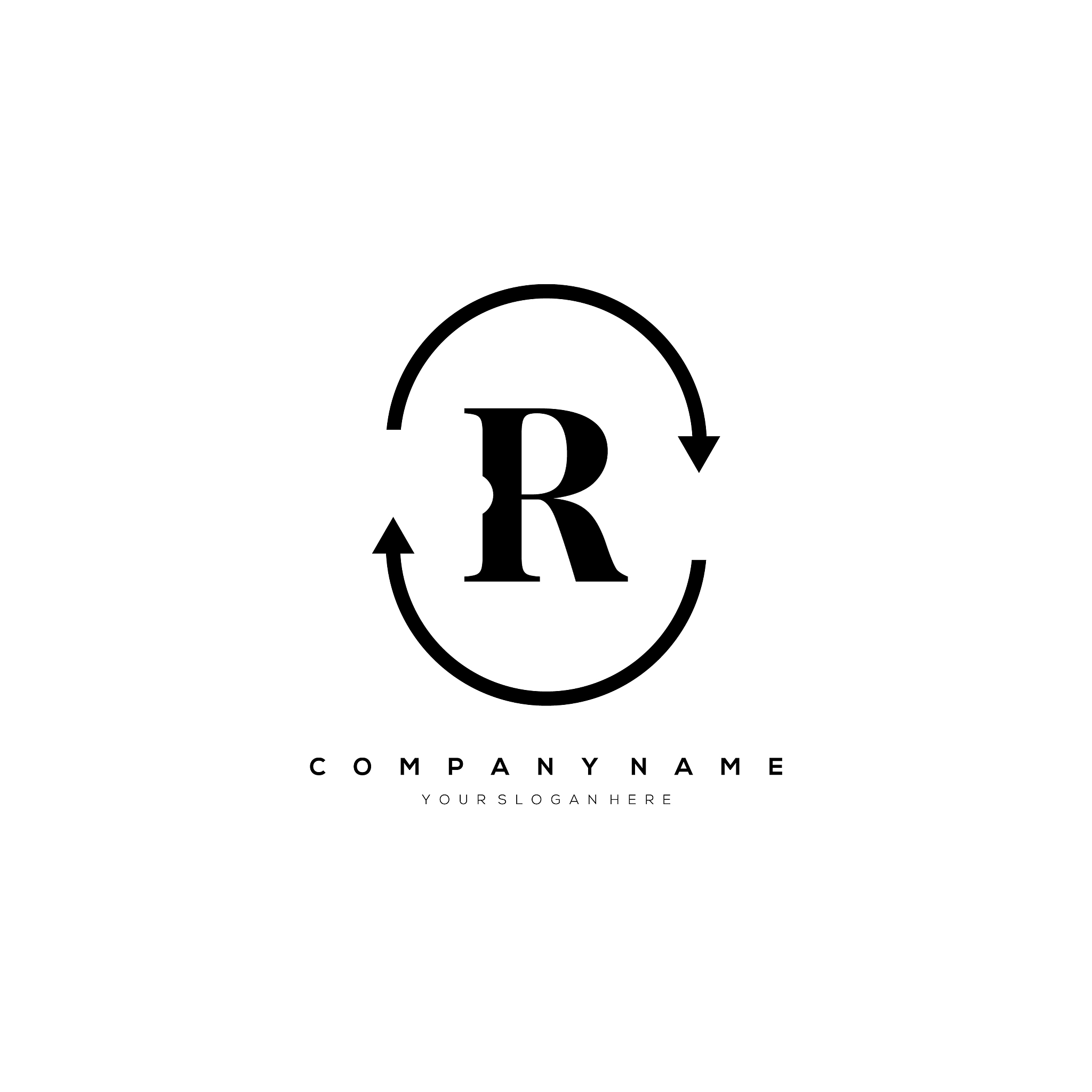 r letter logo template
