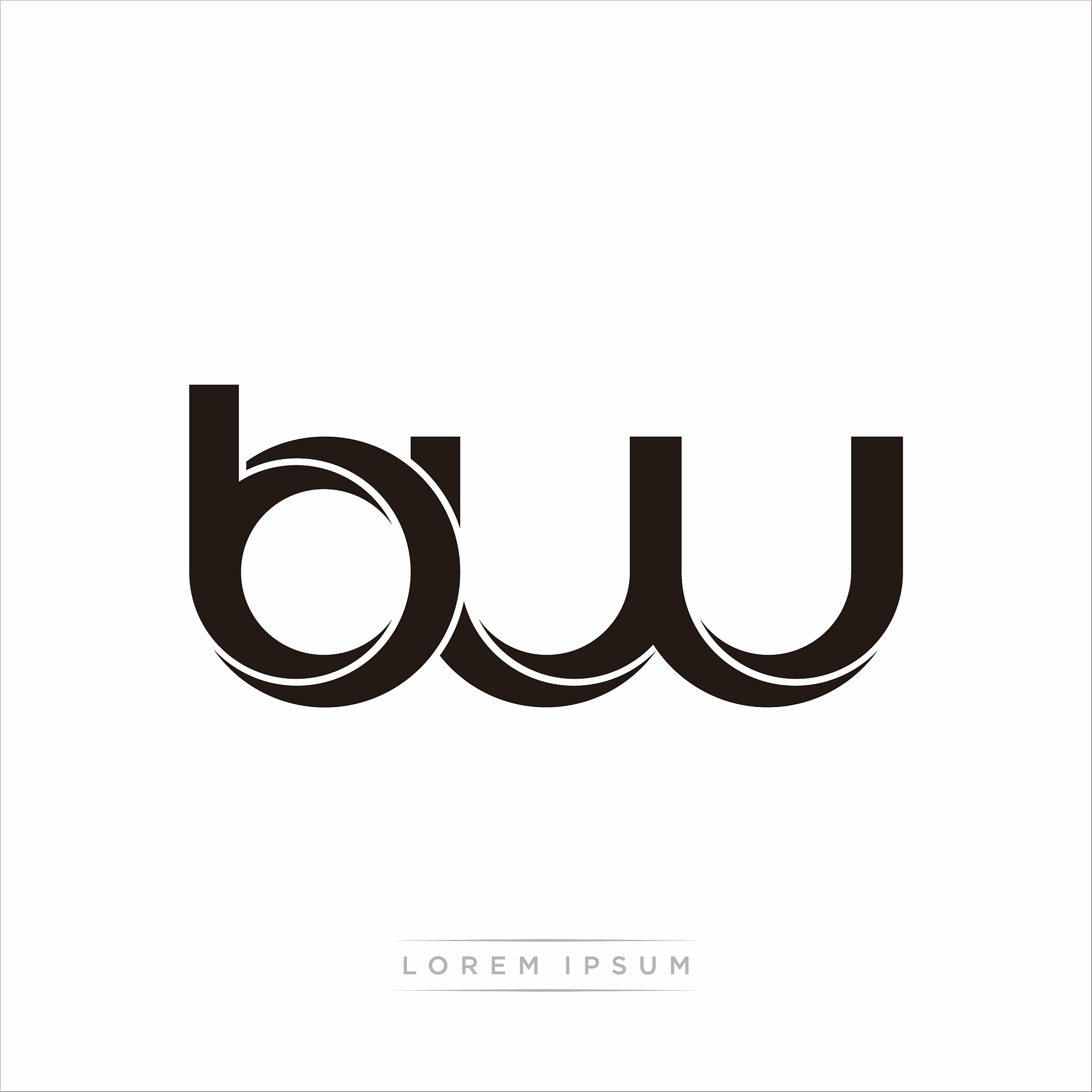 bw initial letter split lowercase modern monogram