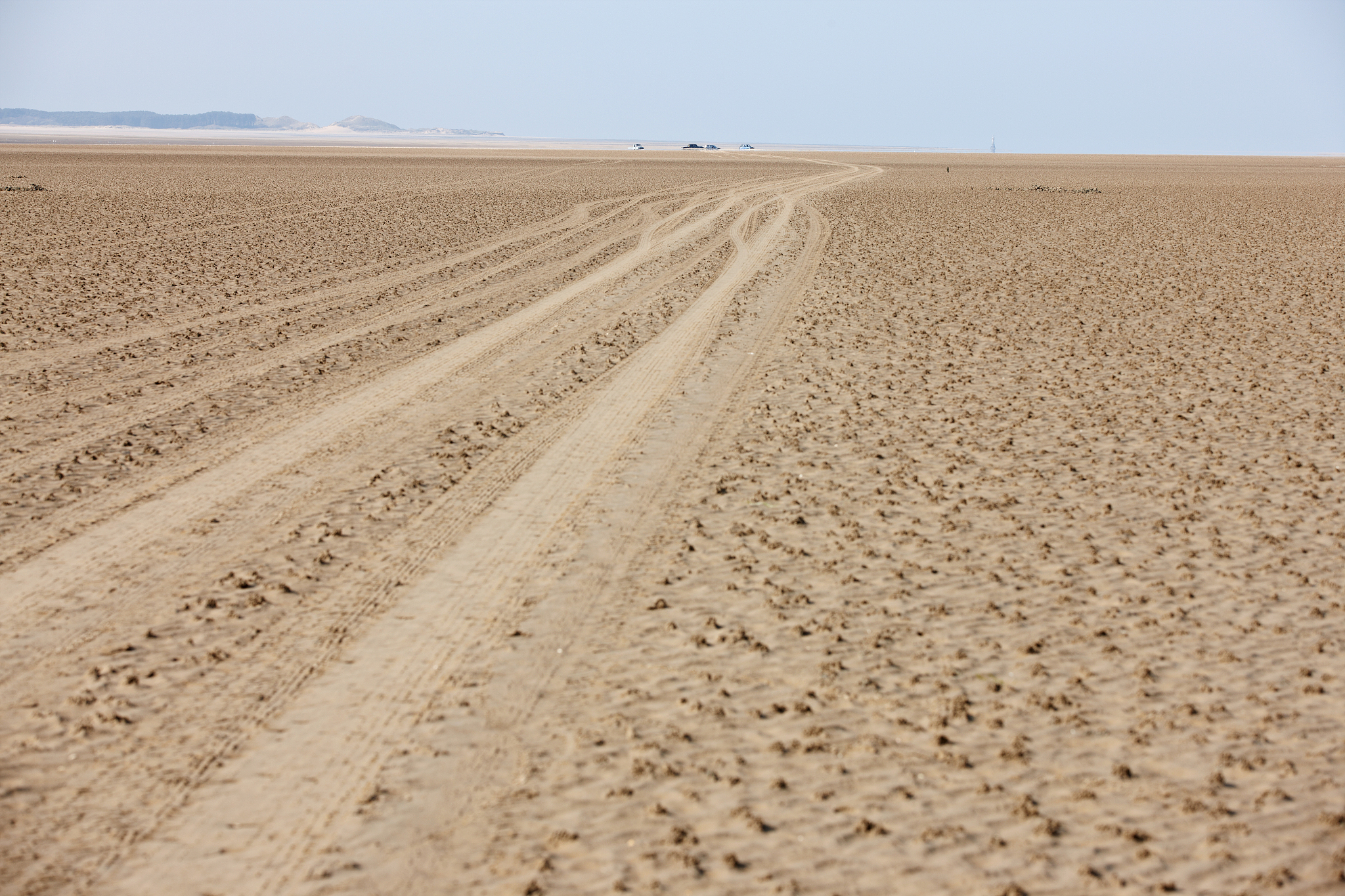 tyre tracks in the sand