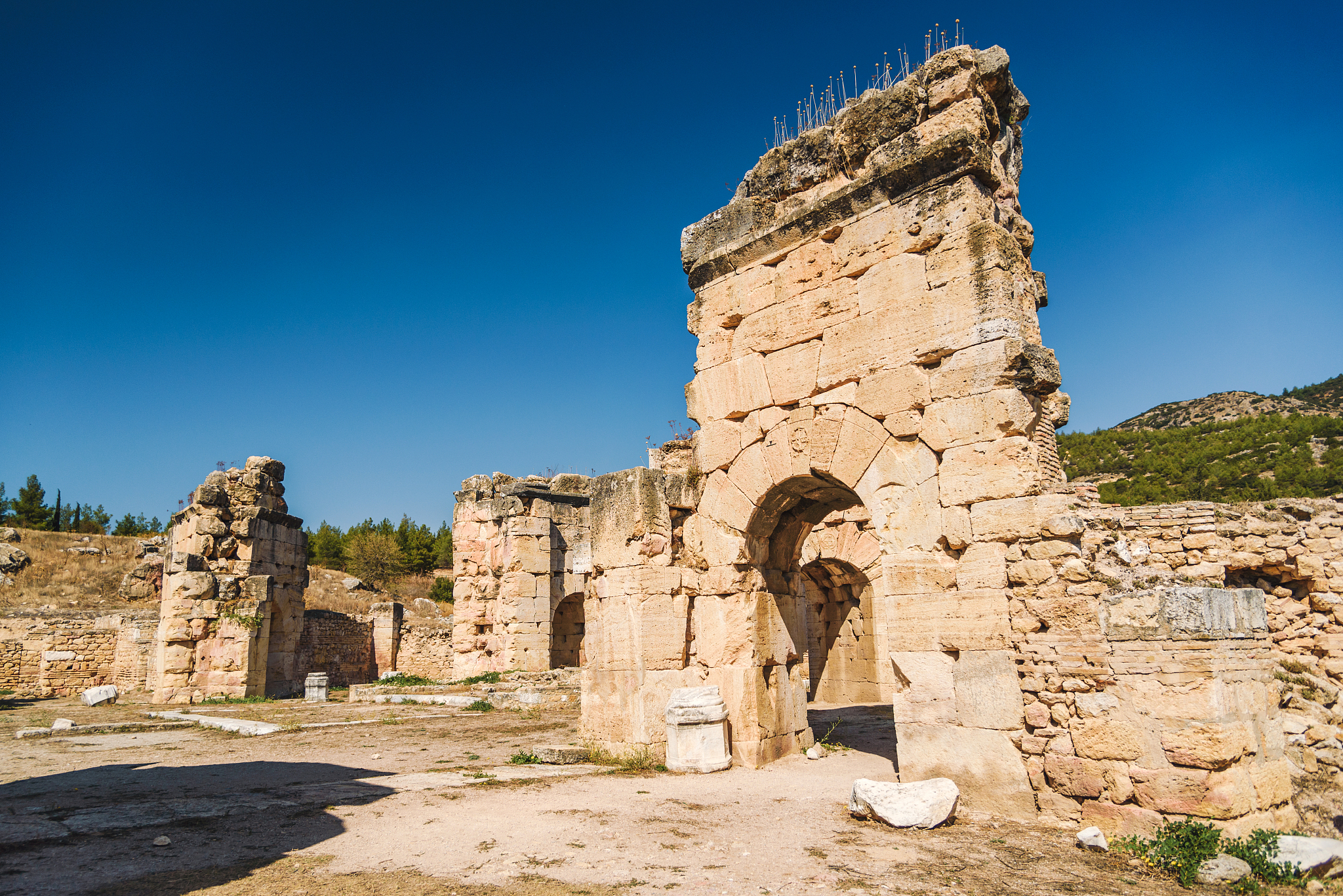 hierapolis/ pamukkale ancient roman city. turkey landmarks