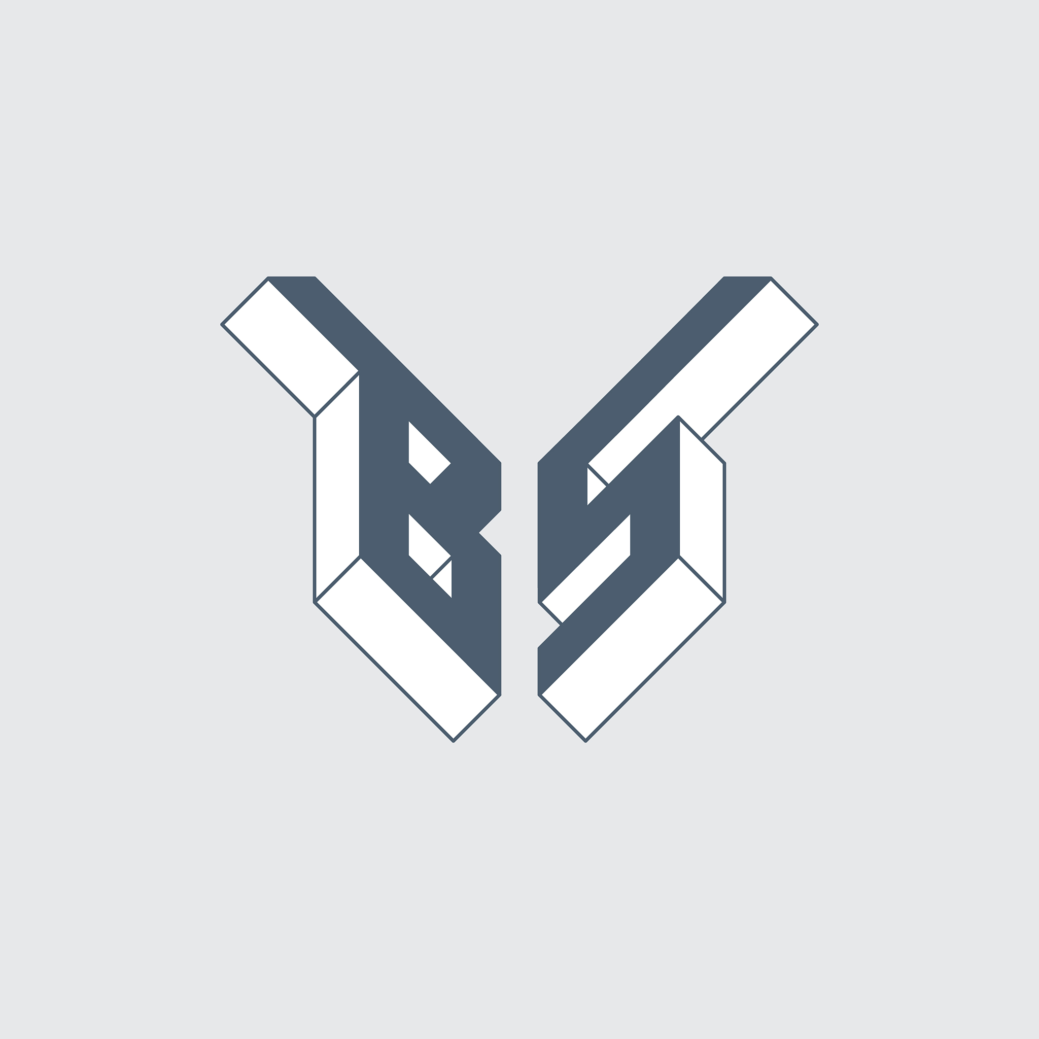 b5 - monogram or logotype isometric 3d font