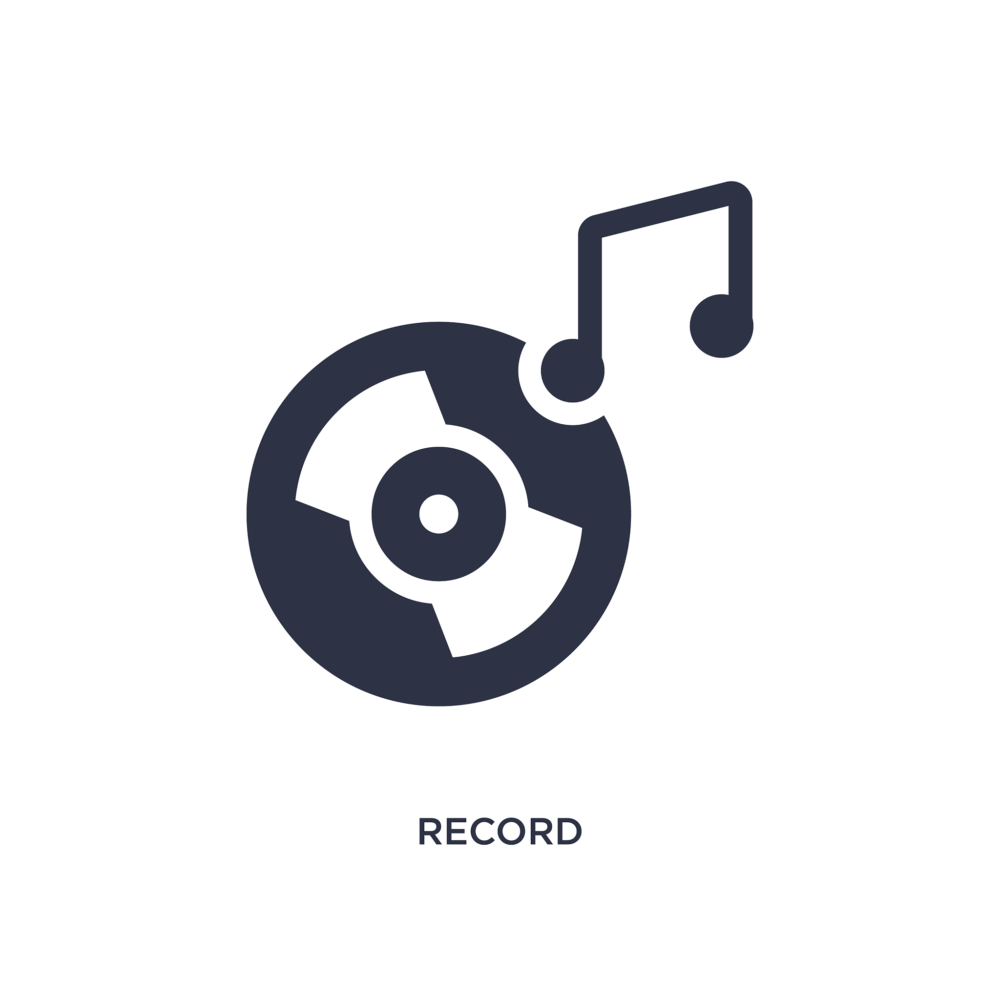 record icon on white background simple element