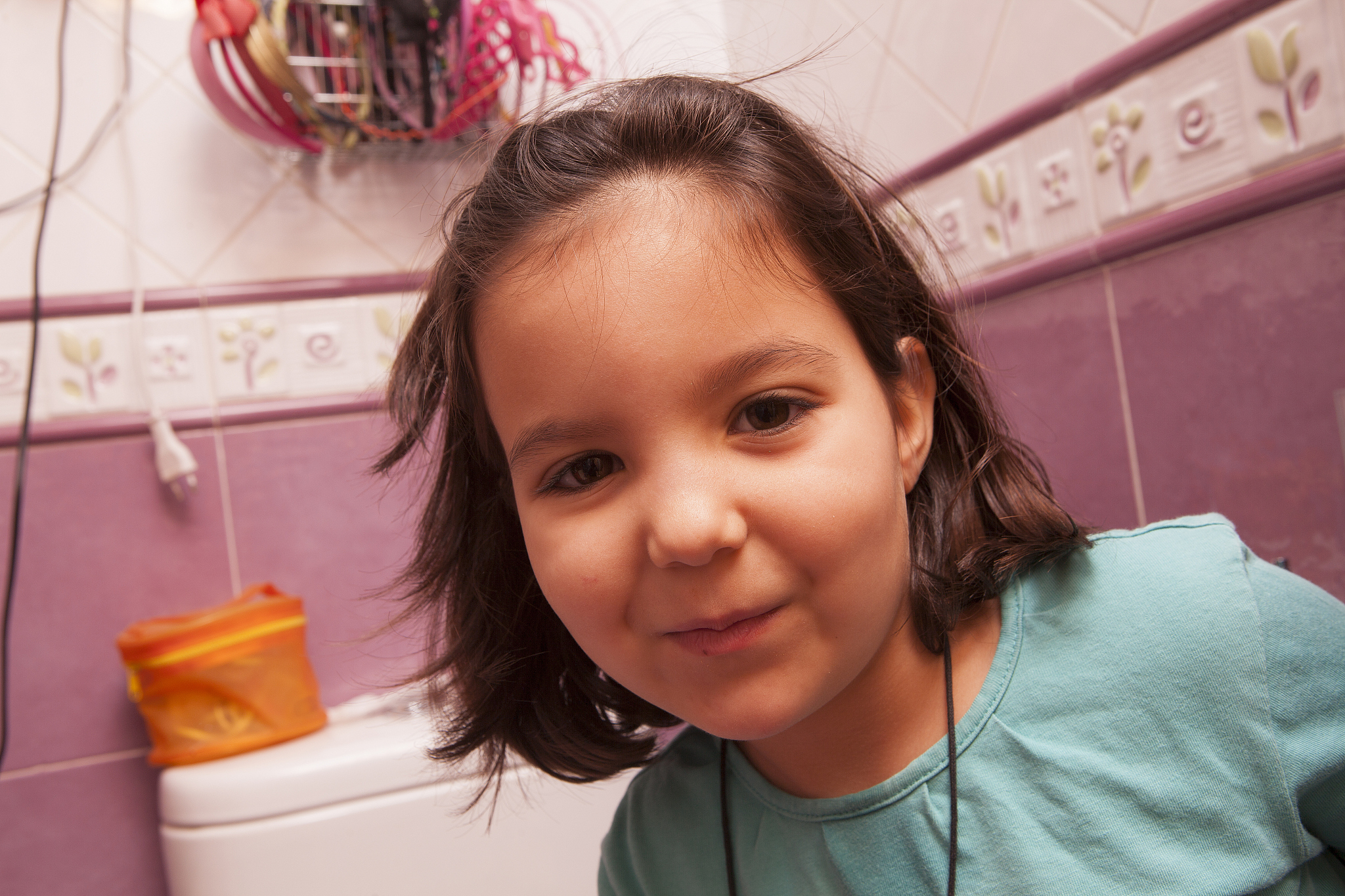 portrait of little girl. madrid, spain
