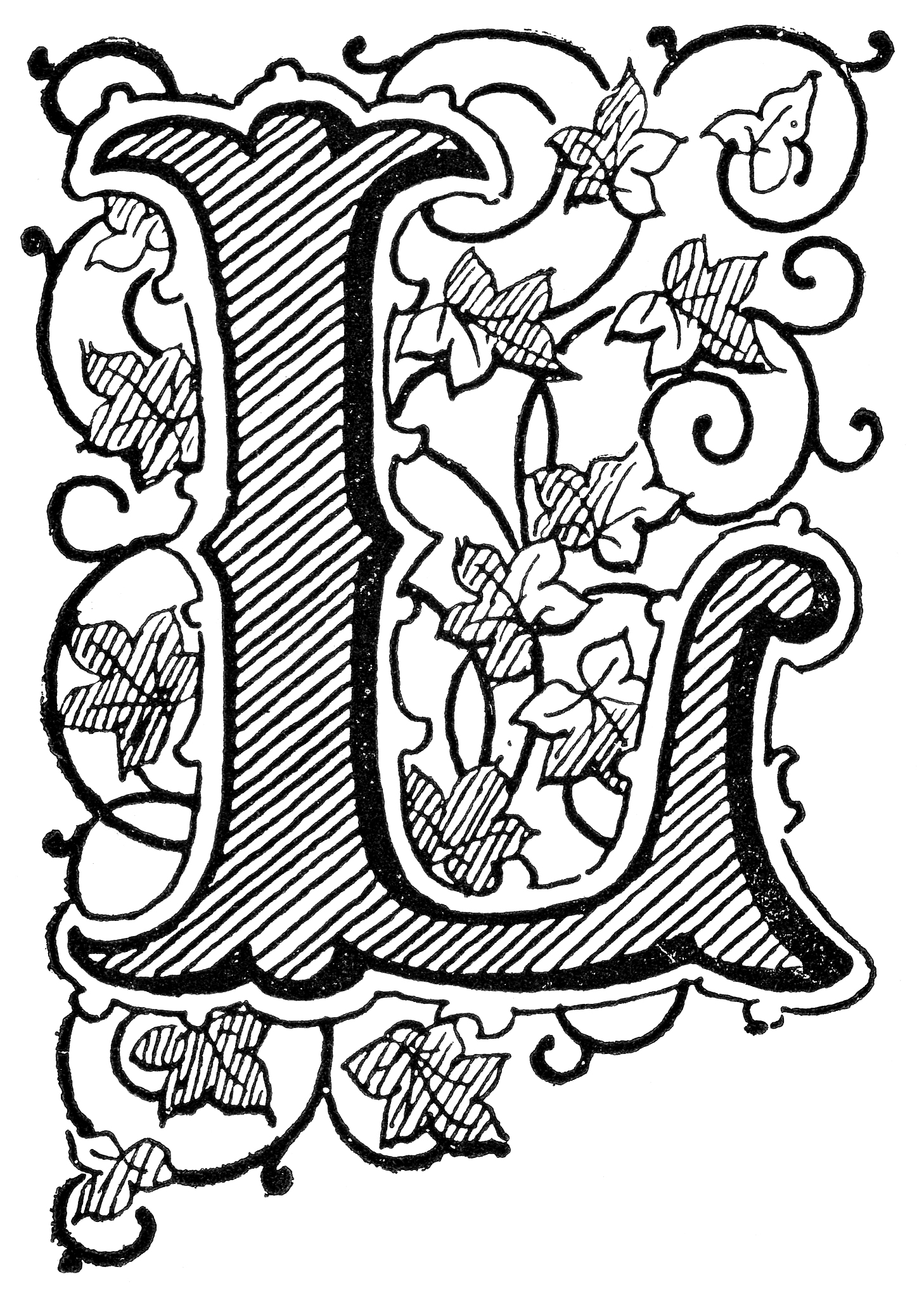 19世纪风格,新艺术主义,英文字母<strong>l</strong>,高雅,华丽的,字母,19世纪,古董