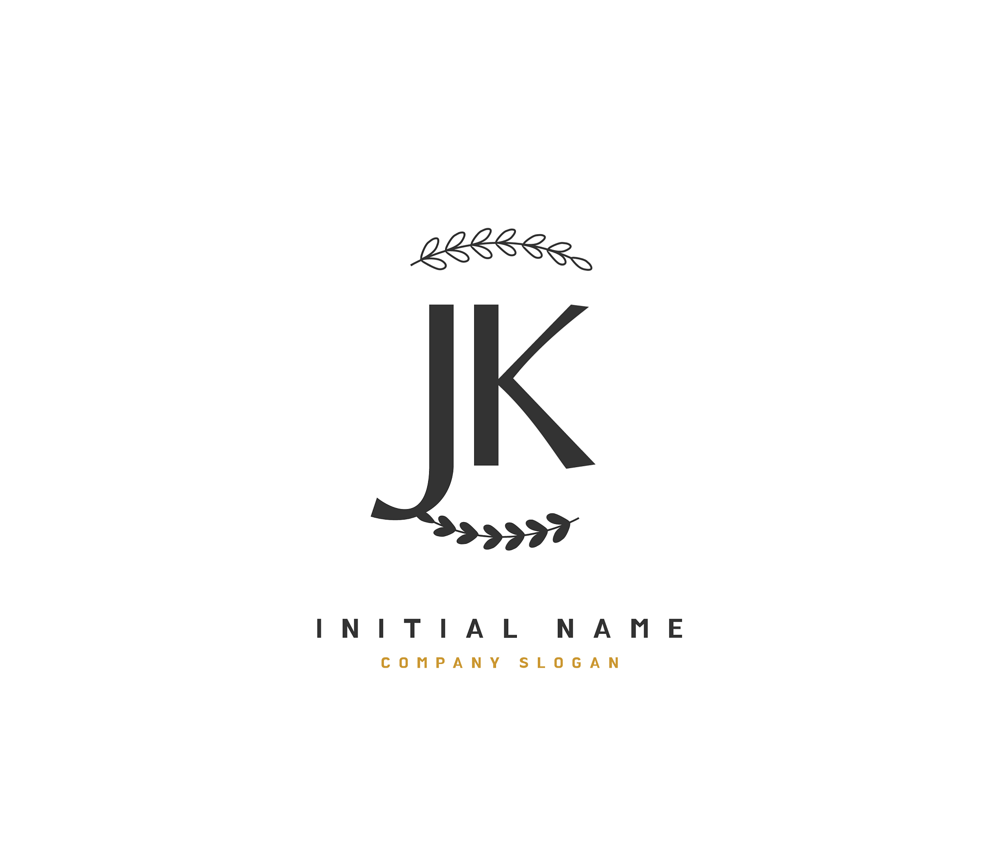 j k jk beauty initial logo handwriting logo of