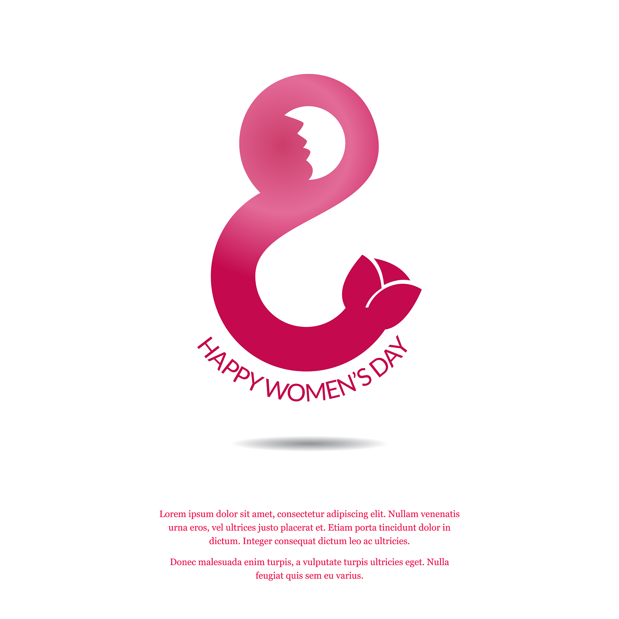 happy womens day card with design and light