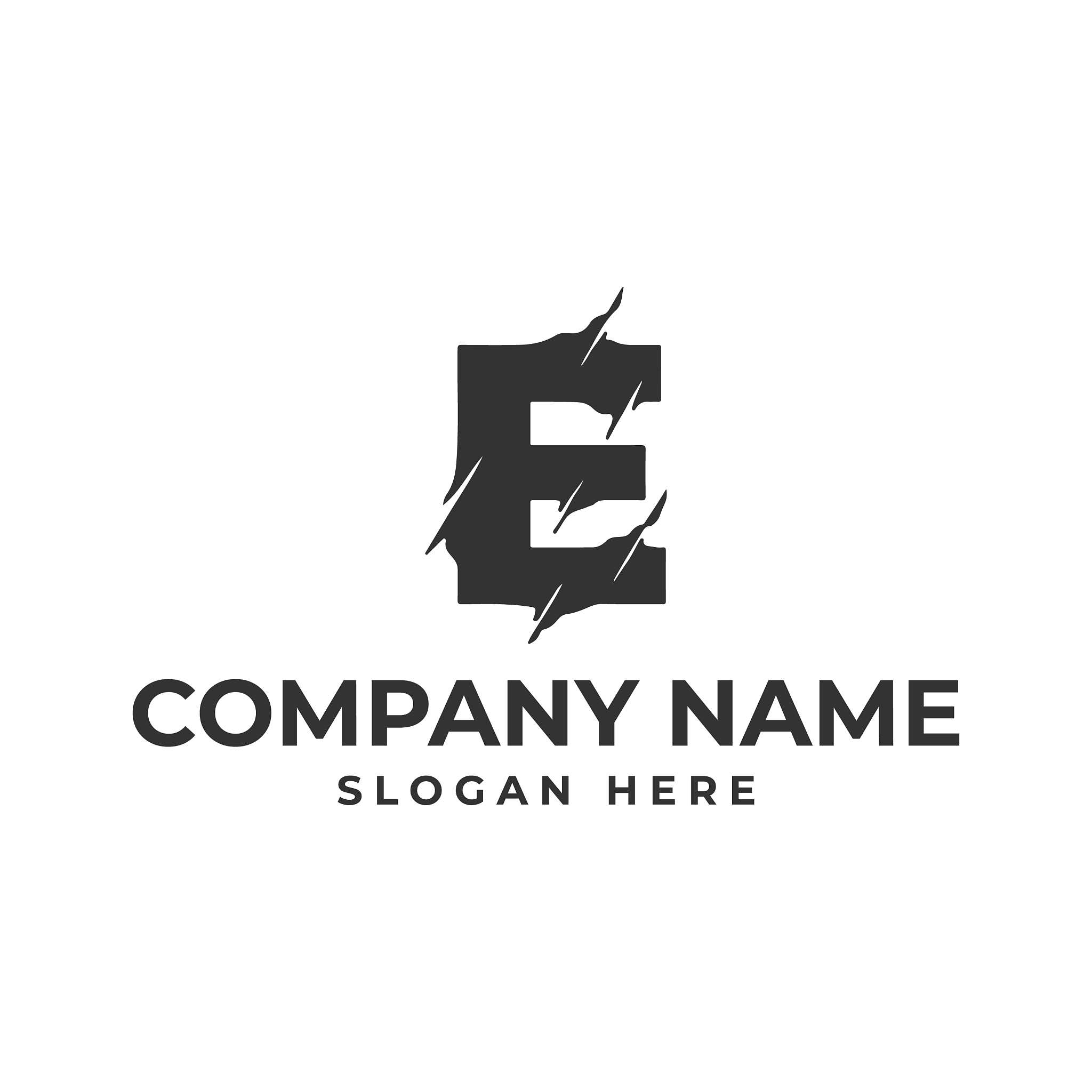 letter e logo template design