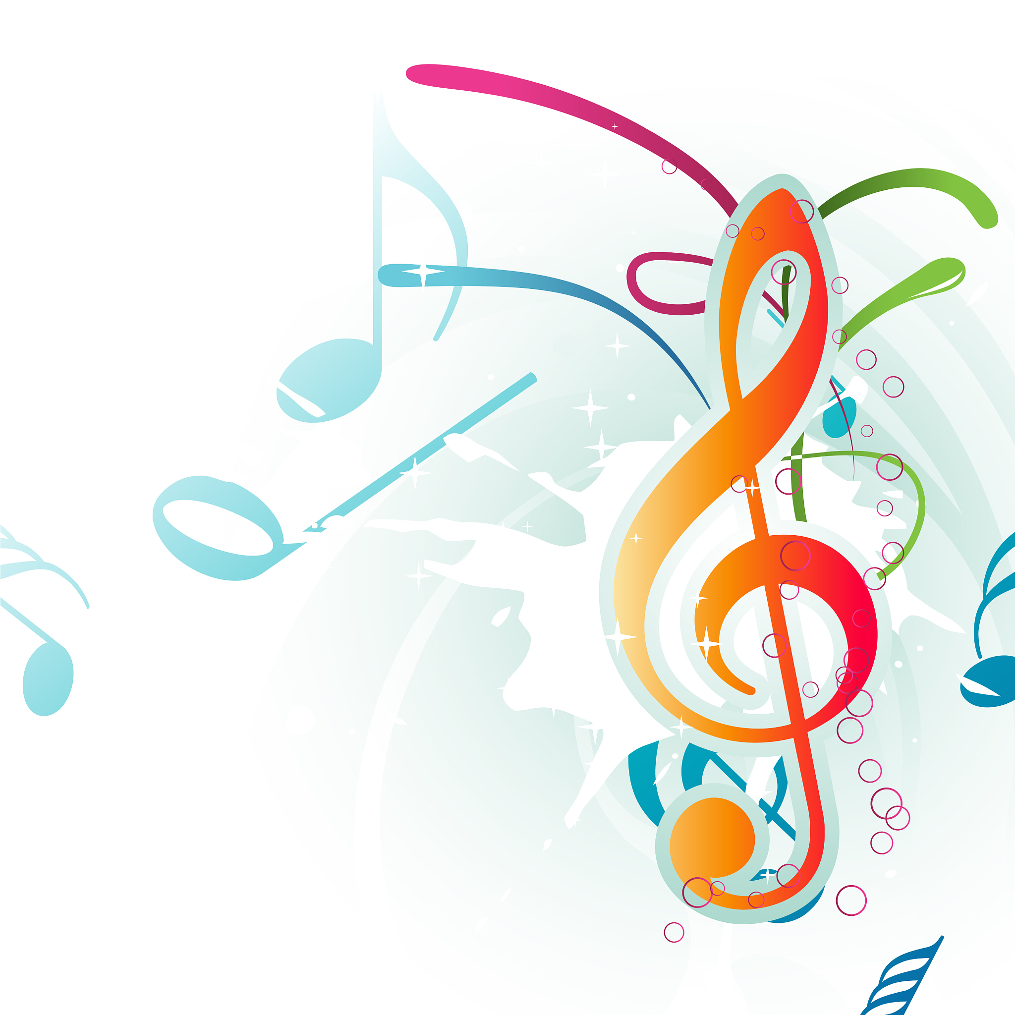 abstract colorful music note