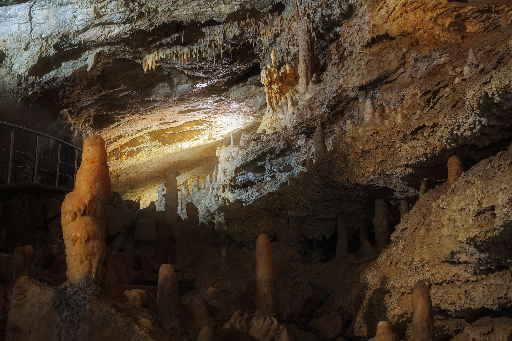 light on the cave walls