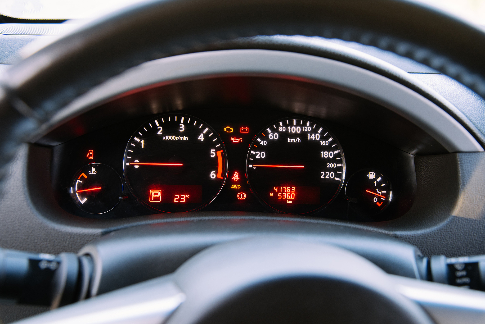 dashboard of the machine