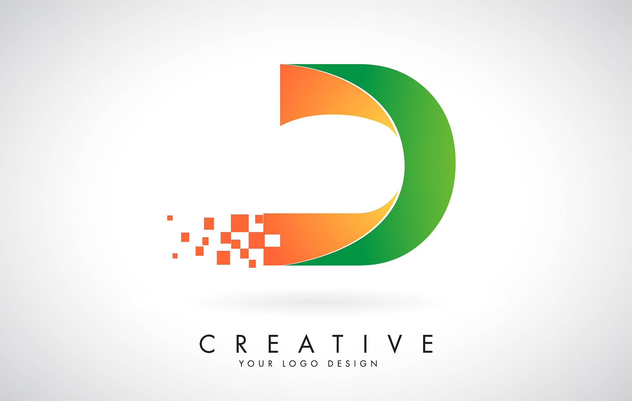 letter d logo design in bright colors with