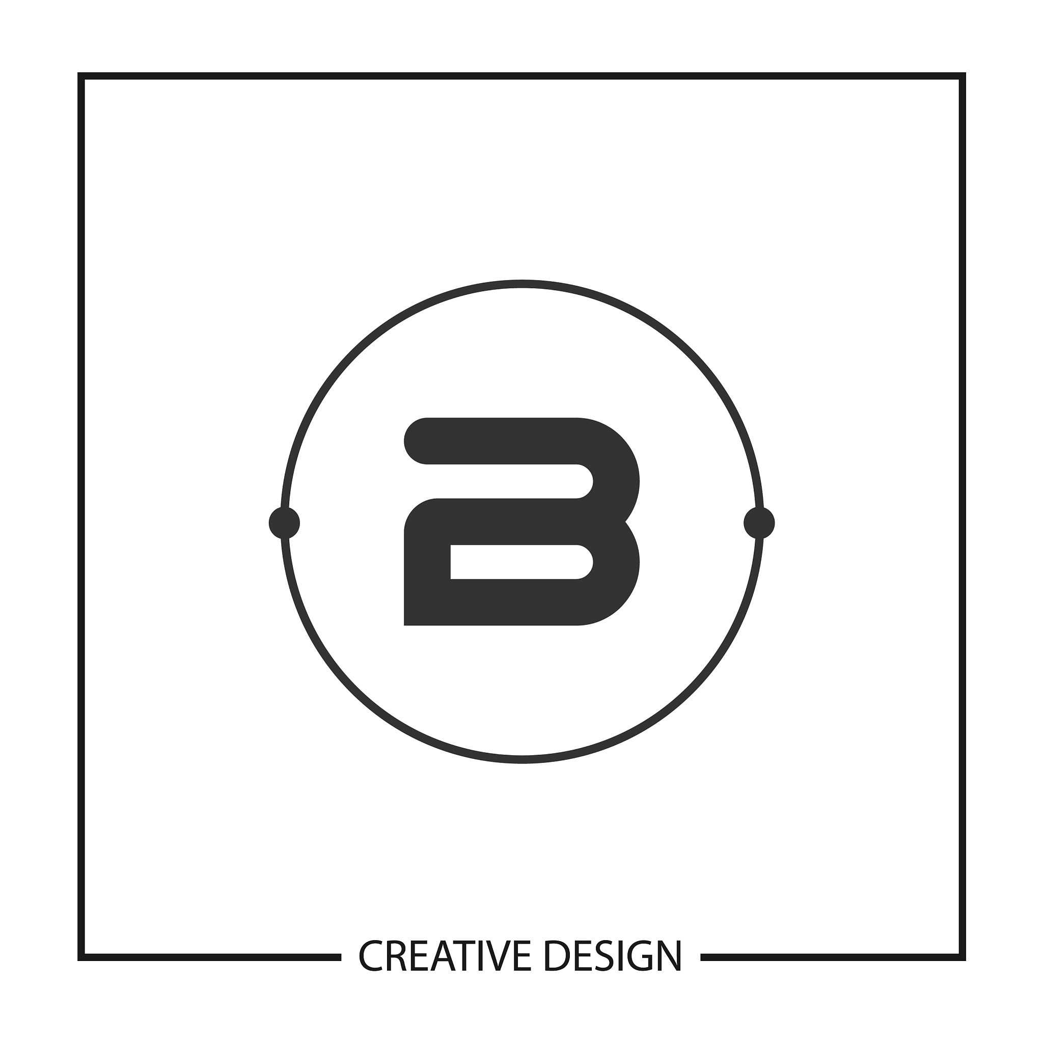 initial letter b logo template design