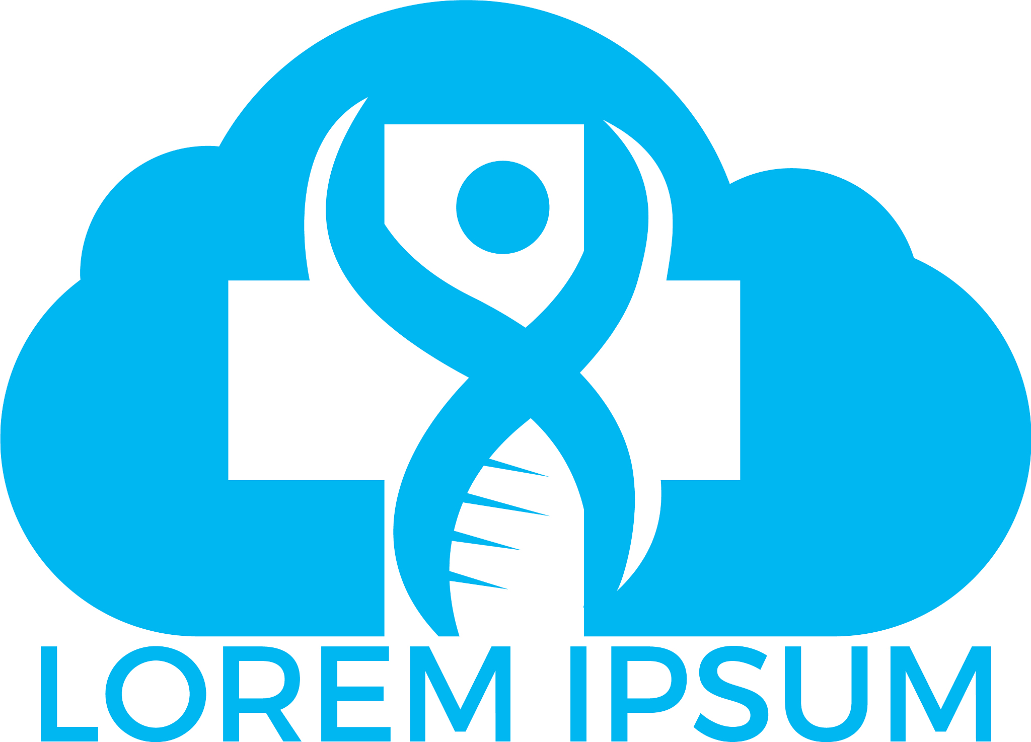 abstract cross medical and human dna cloud logo