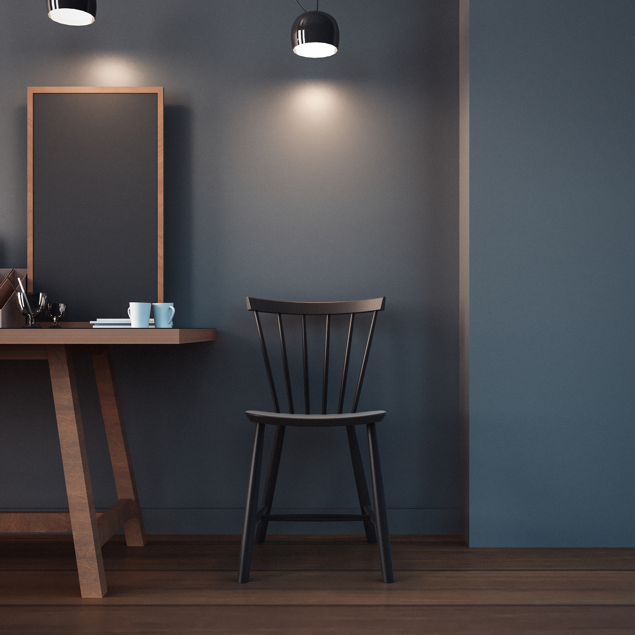 working room & modern office interior / 3d rendering