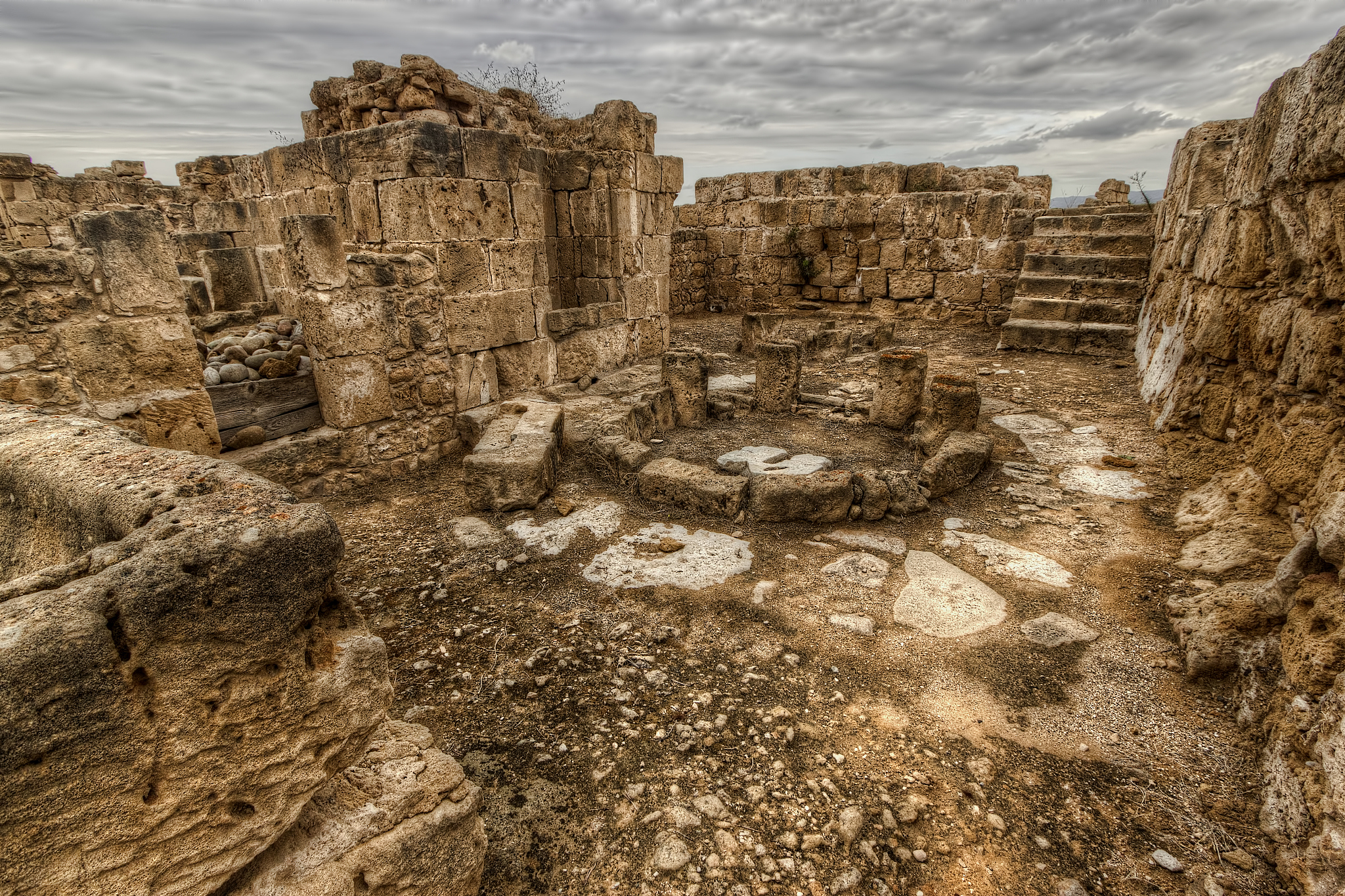 ruins of an ancient roman temple in paphos, cyprus