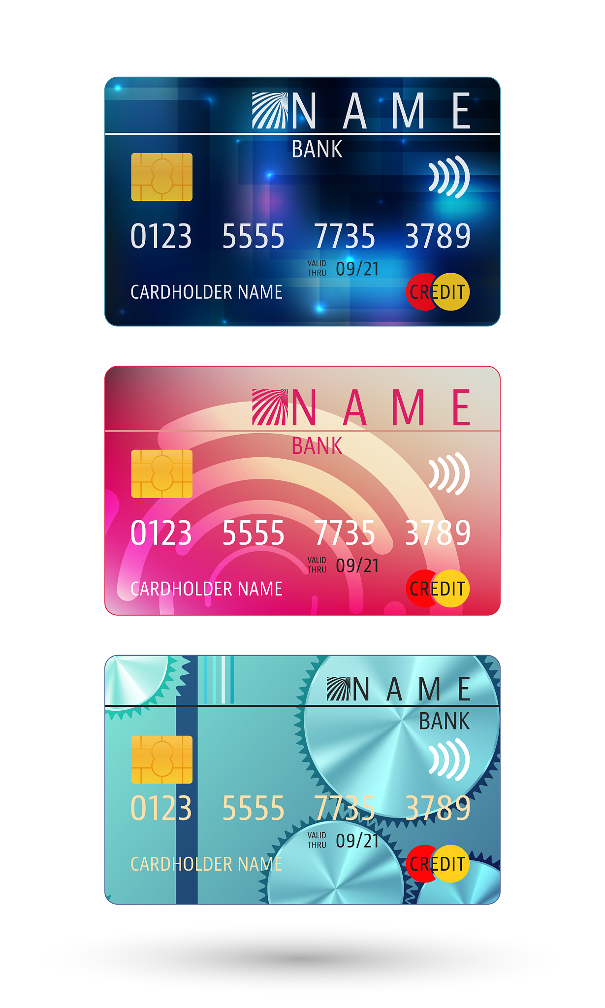 set of credit card