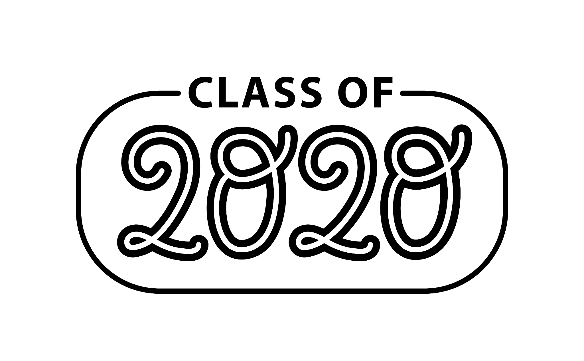graduate 2020. class of 2020. lettering logo stamp. graduate des