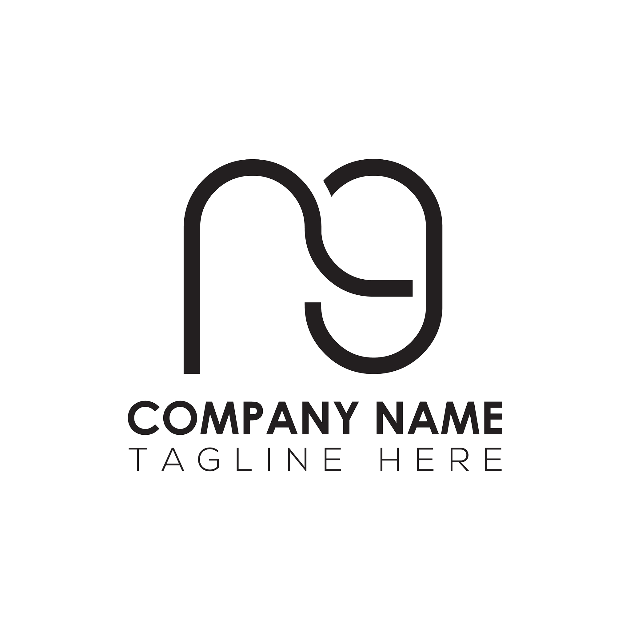 initial letter ng logo design template creative