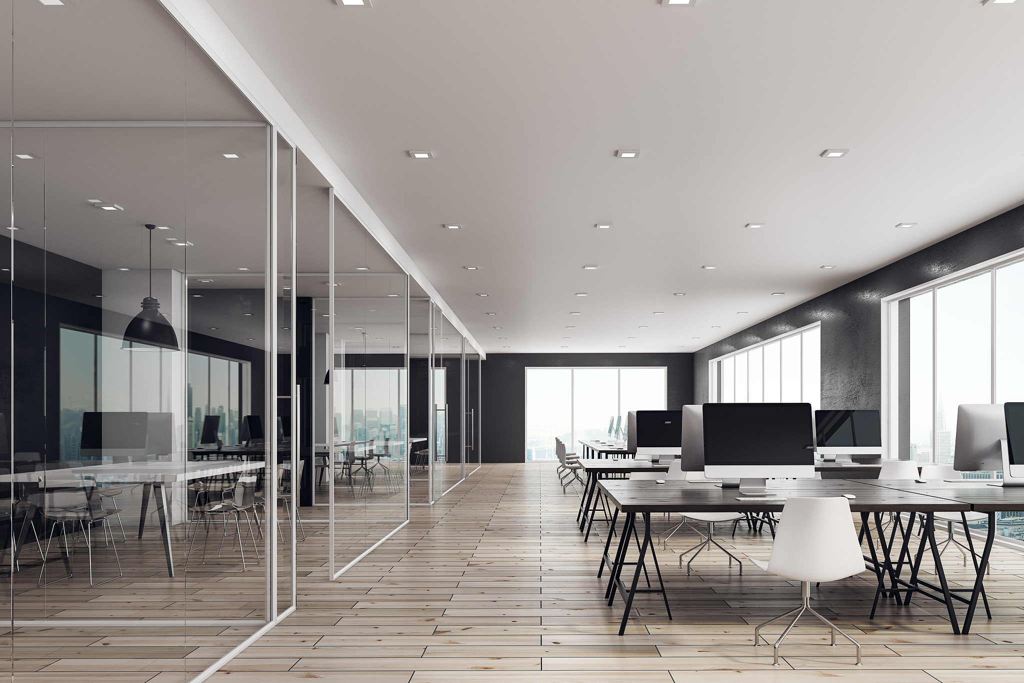 contemporary coworking office interior