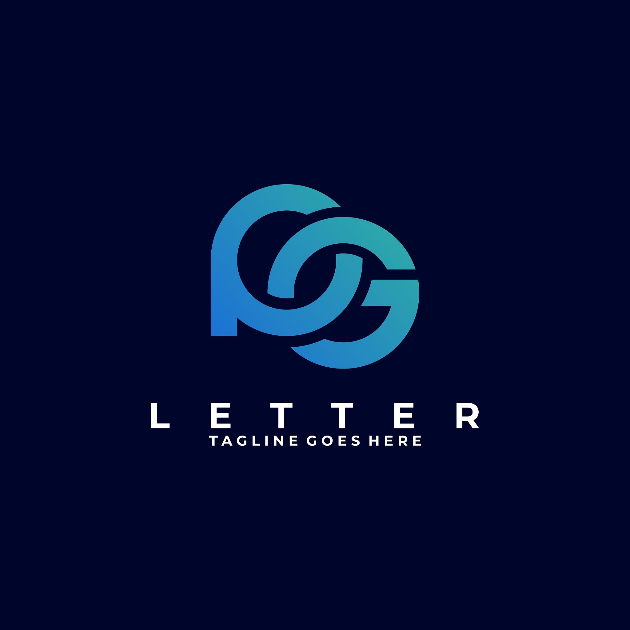vector illustration abstract letter p and g line shape colorful 