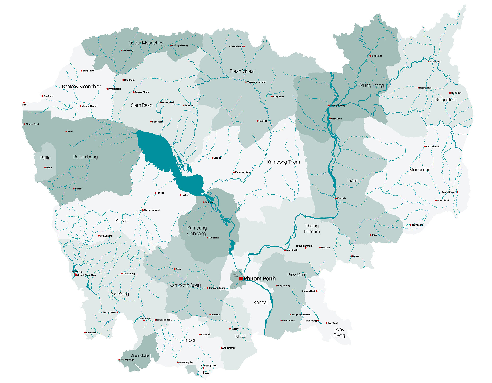 detailed map of cambodia